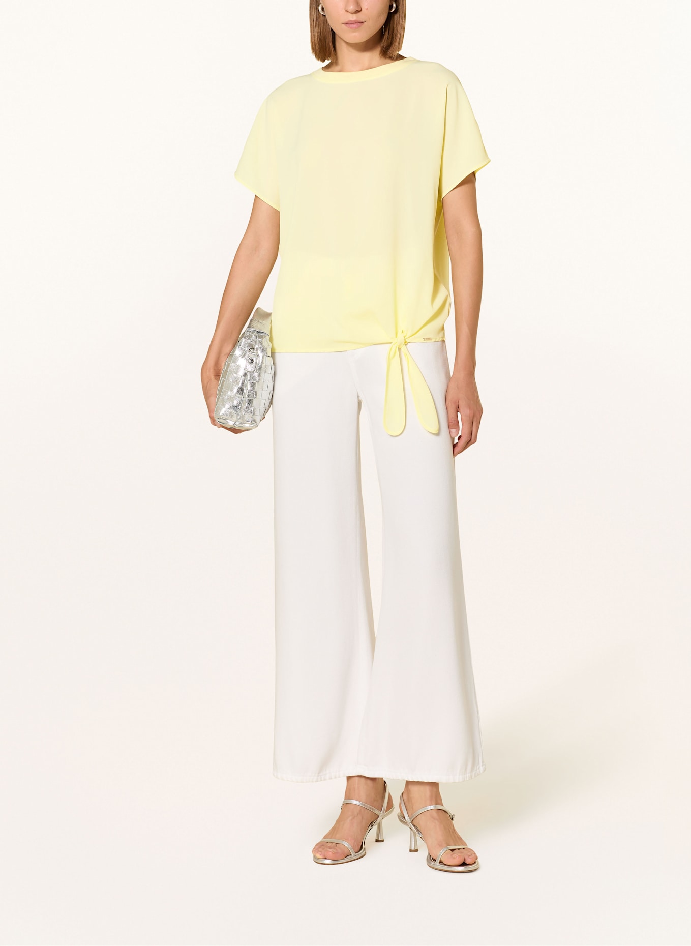 CINQUE Blusentop CIPERLA im Materialmix: HELLGELB