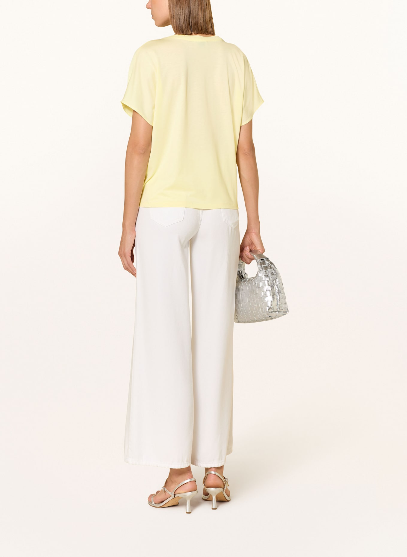 CINQUE Blusentop CIPERLA im Materialmix: HELLGELB