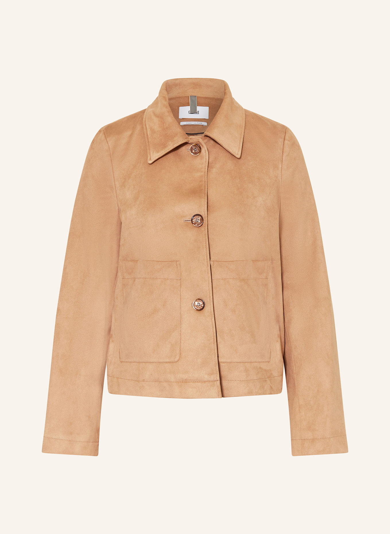 CINQUE Bunda hranatého střihu CIELVIS v koženém vzhledu: VELBLOUDÍ