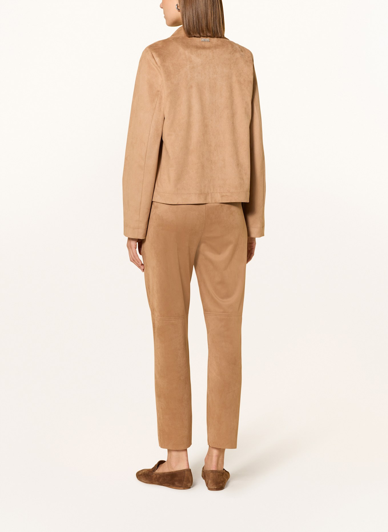 CINQUE Bunda hranatého střihu CIELVIS v koženém vzhledu: VELBLOUDÍ