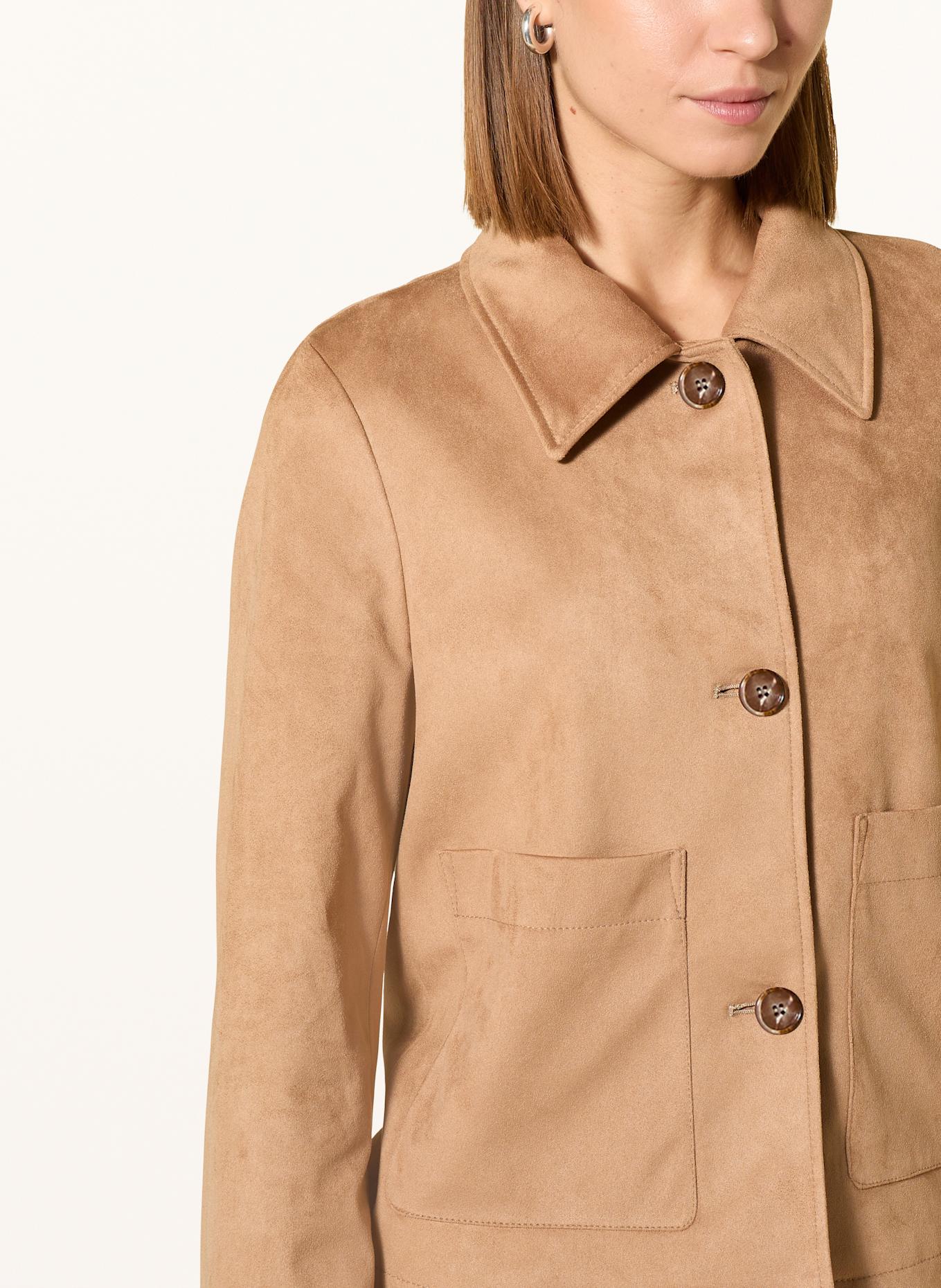 CINQUE Bunda hranatého střihu CIELVIS v koženém vzhledu: VELBLOUDÍ