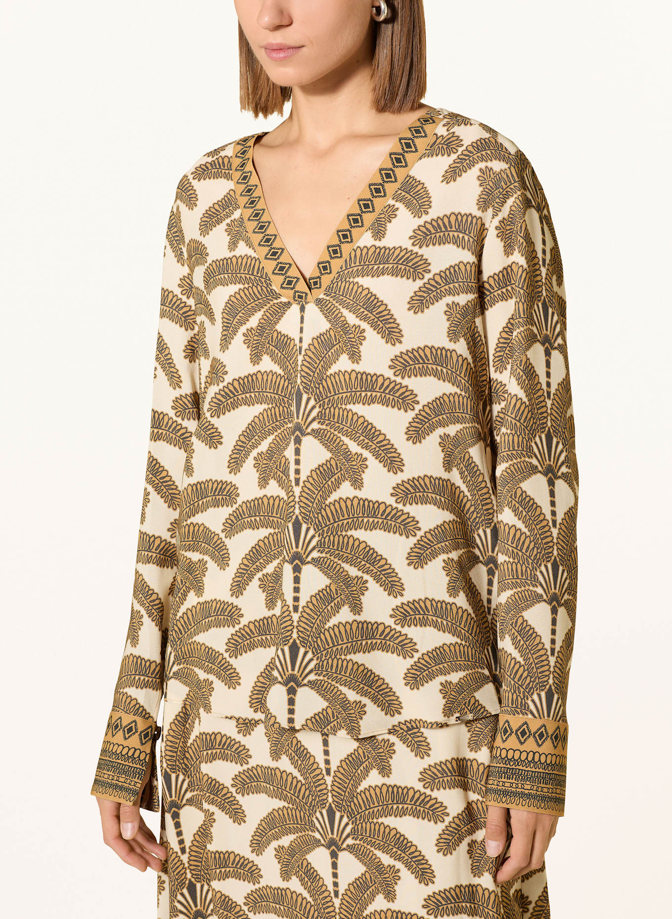 CINQUE Blusentop CITAUBA: BEIGE / HELLBRAUN / SCHWARZ