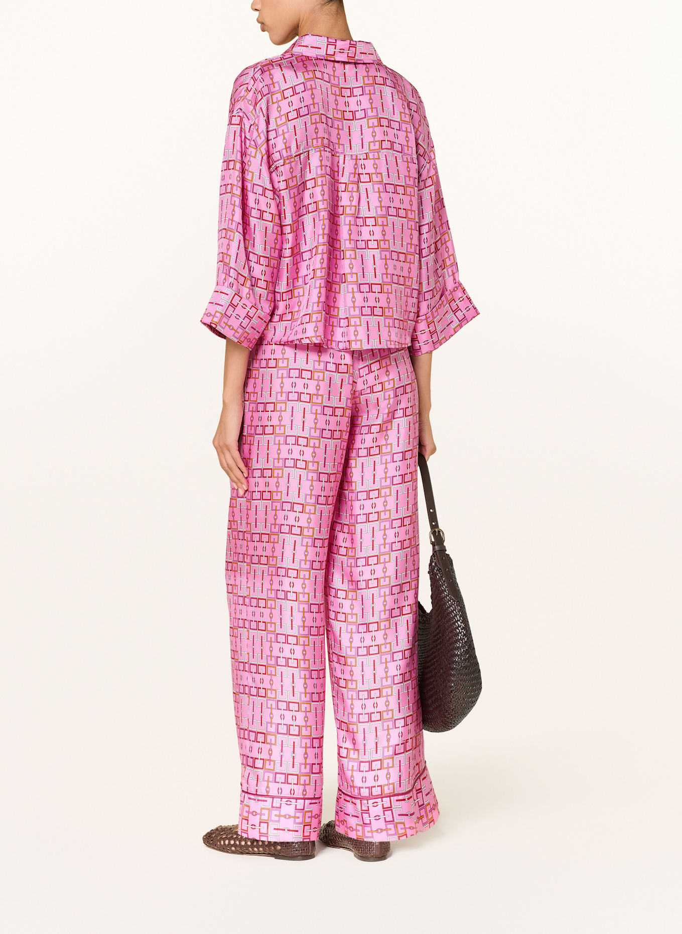 SEM PER LEI Marlenehose aus Seide: PINK / ORANGE