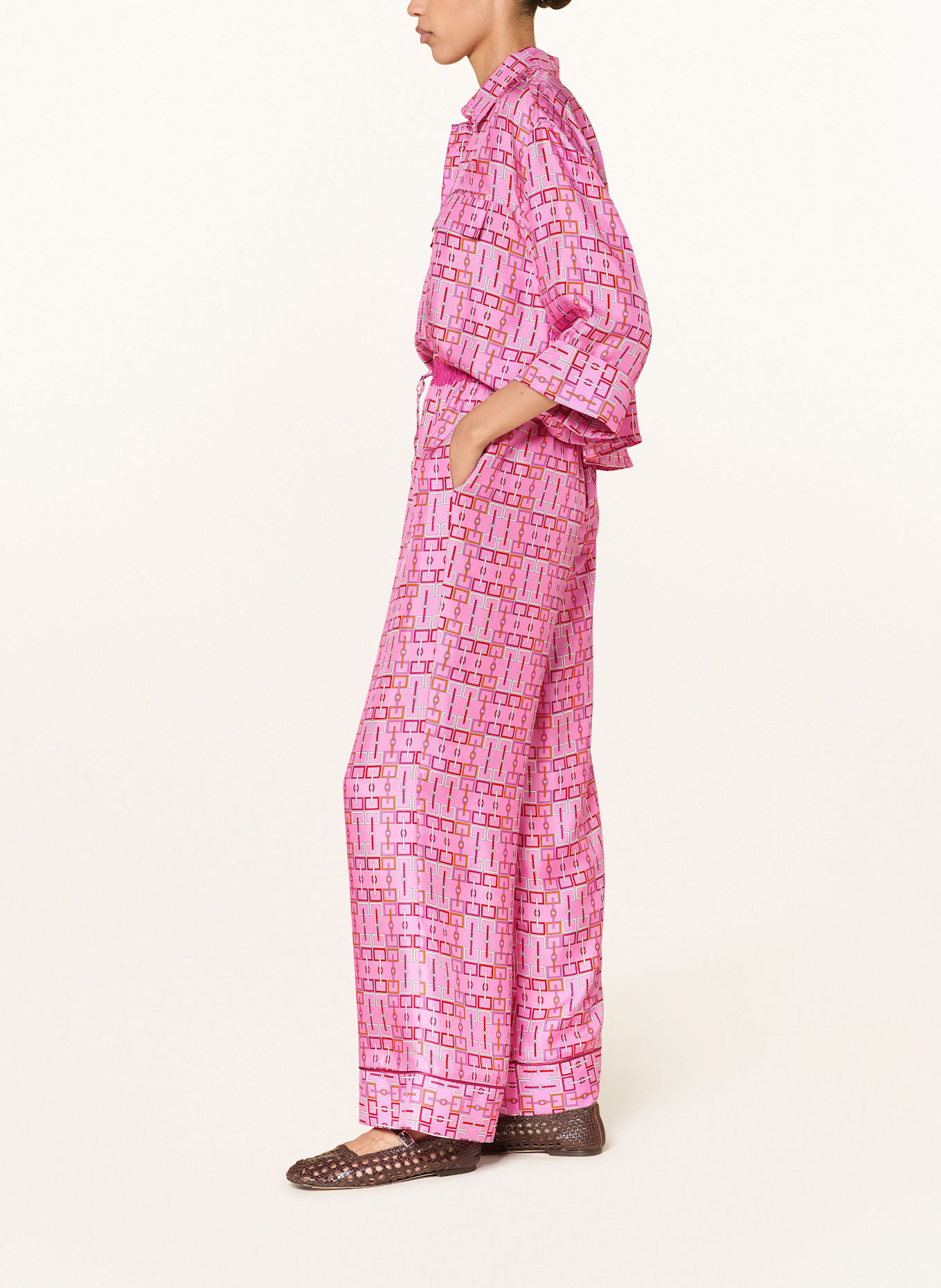 SEM PER LEI Marlenehose aus Seide: PINK / ORANGE