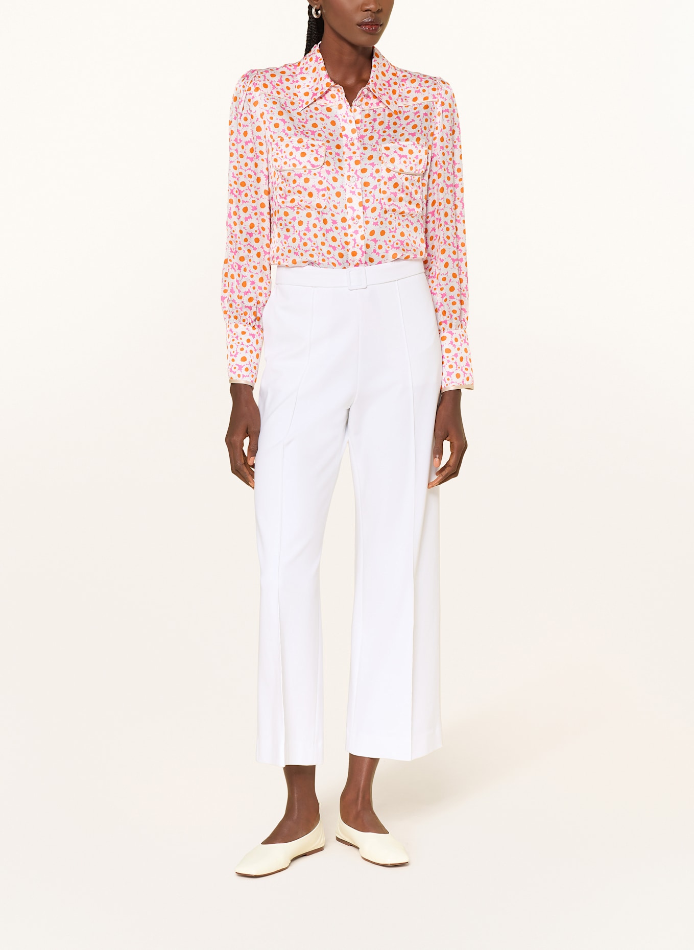 SEM PER LEI Koszula z dodatkiem jedwabiu: BIAŁY / POMARAŃCZOWY / MOCNORÓŻOWY