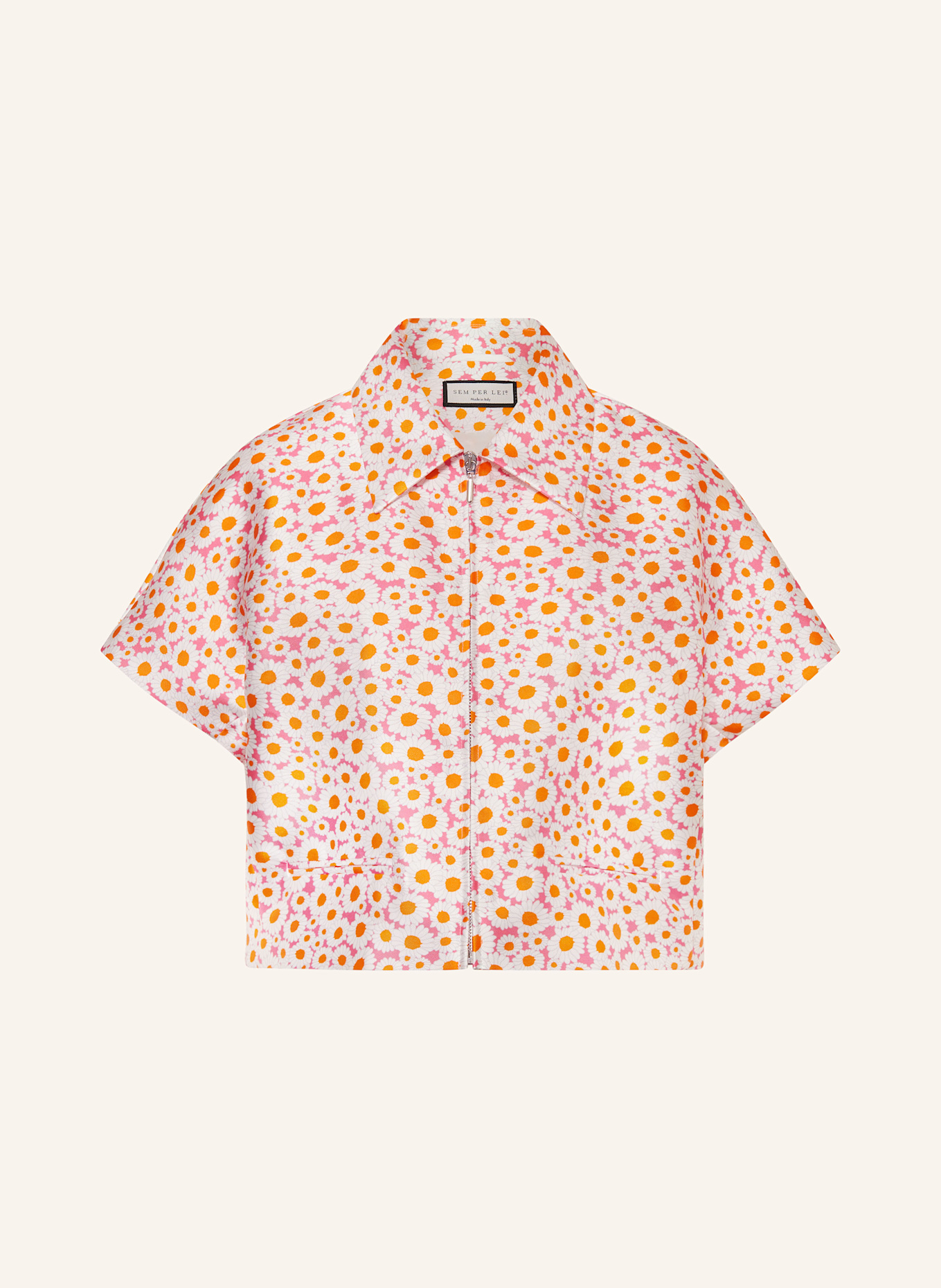 SEM PER LEI Żakiet pudełkowy: BIAŁY / POMARAŃCZOWY / MOCNORÓŻOWY