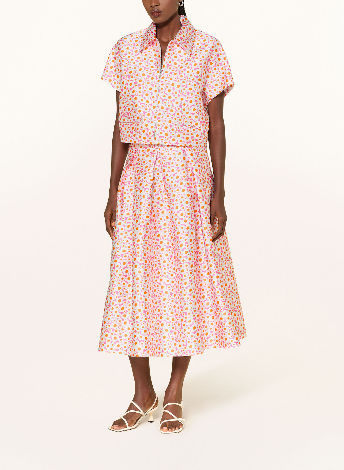 SEM PER LEI Żakiet pudełkowy: BIAŁY / POMARAŃCZOWY / MOCNORÓŻOWY