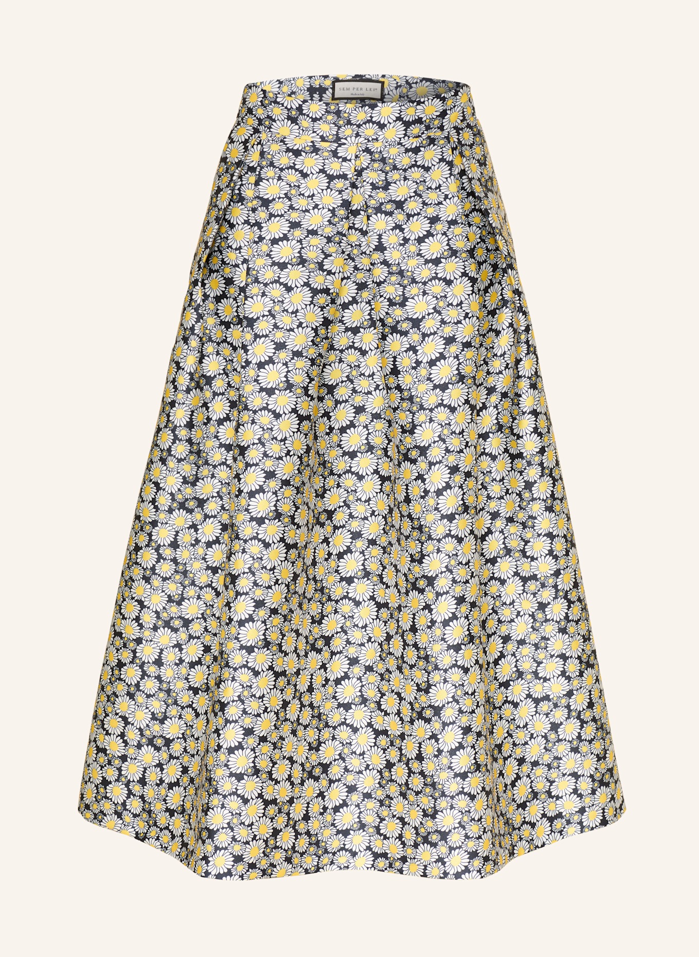 SEM PER LEI Faltenrock: SCHWARZ / GELB / WEISS