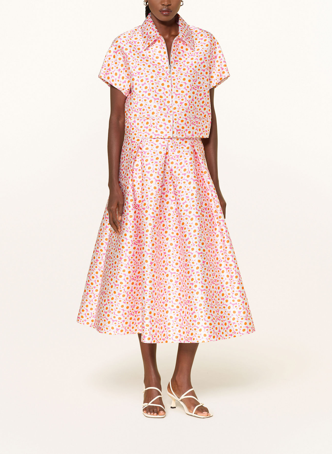 SEM PER LEI Faltenrock: WEISS / PINK / ORANGE