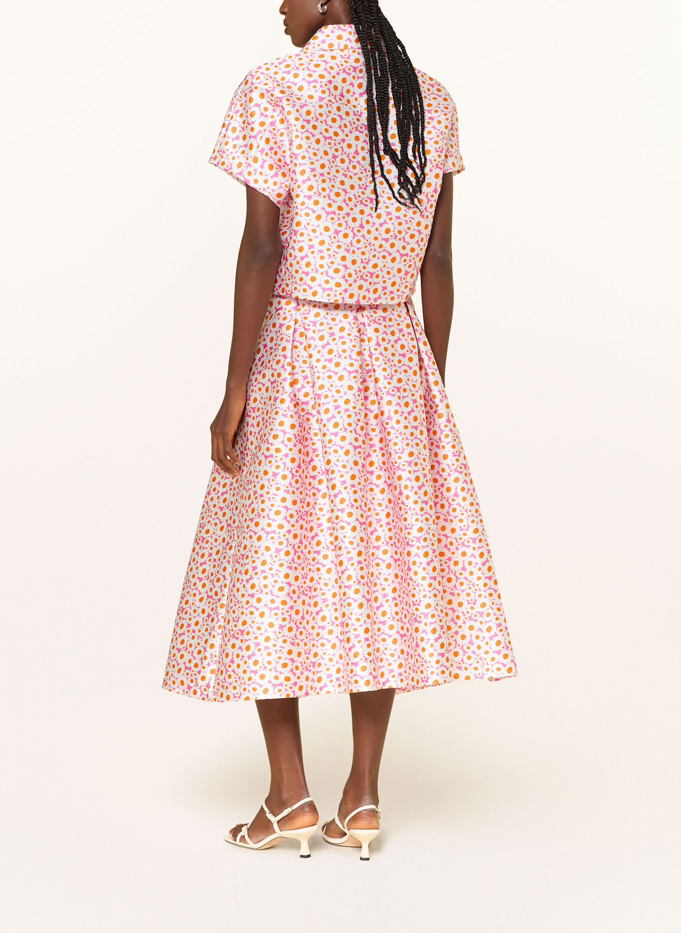 SEM PER LEI Faltenrock: WEISS / PINK / ORANGE