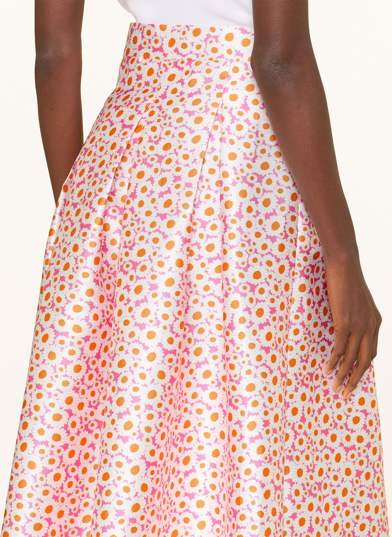 SEM PER LEI Faltenrock: WEISS / PINK / ORANGE