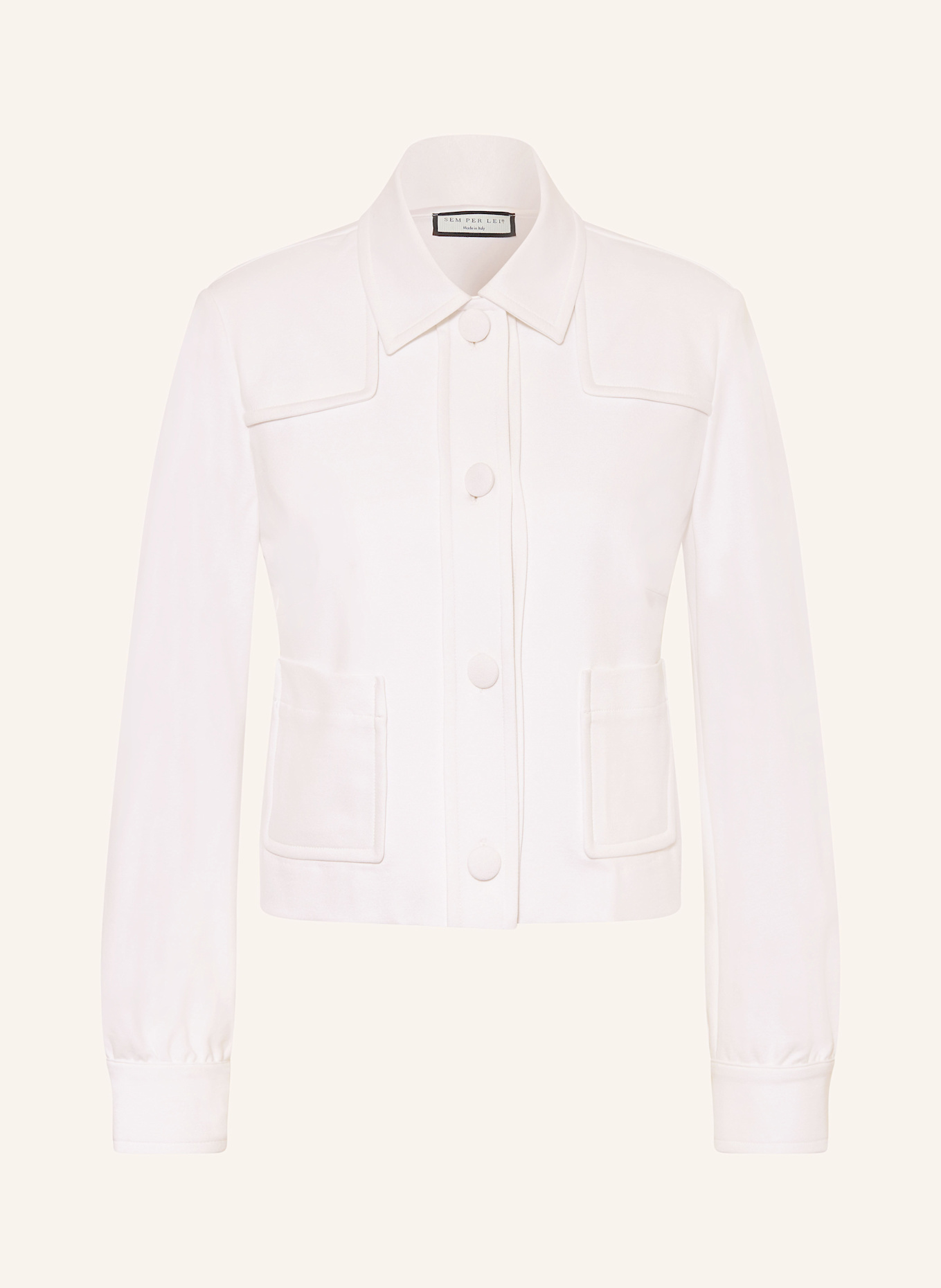 SEM PER LEI Jersey-Kastenjacke: WEISS