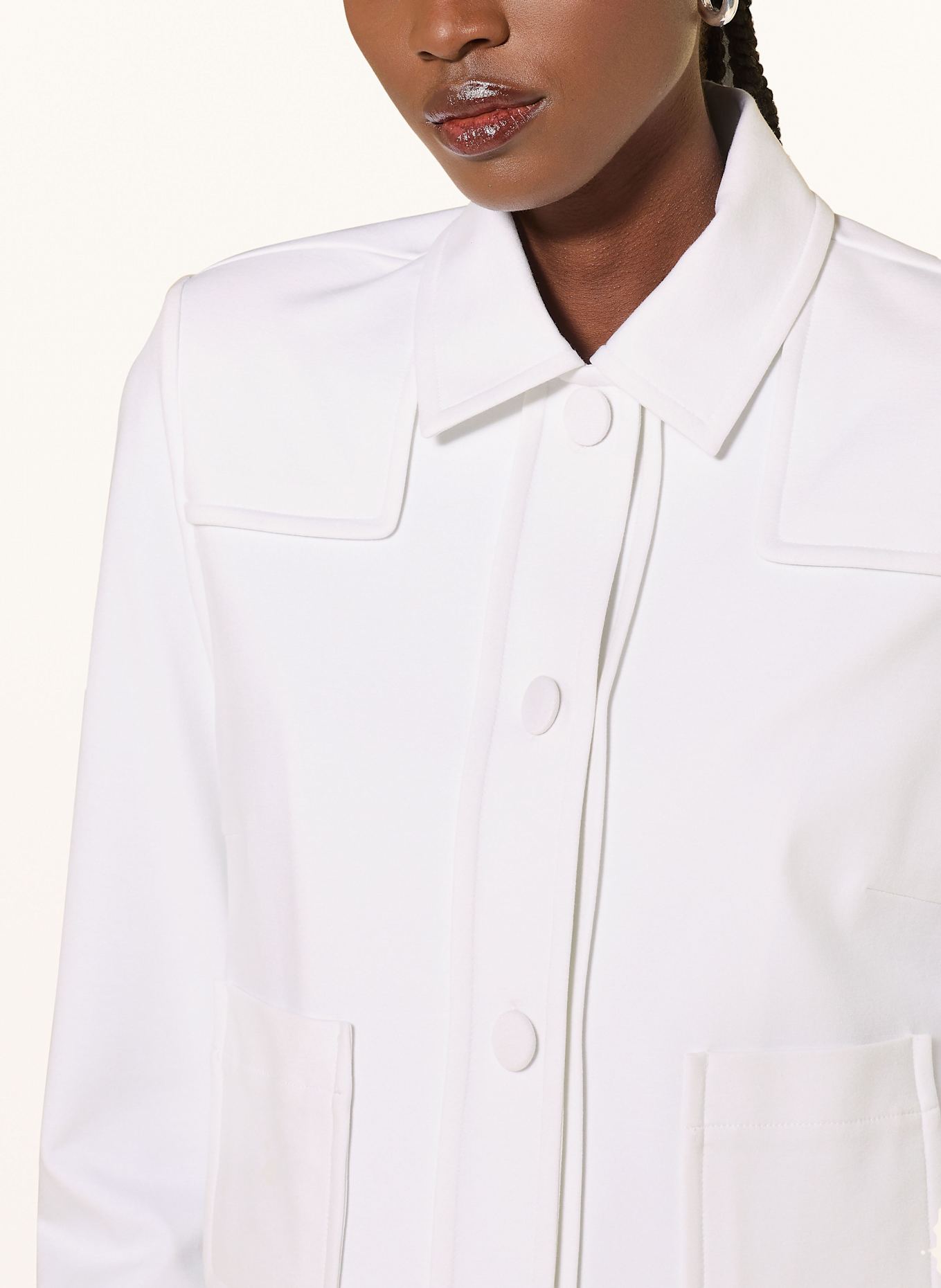 SEM PER LEI Jersey-Kastenjacke: WEISS