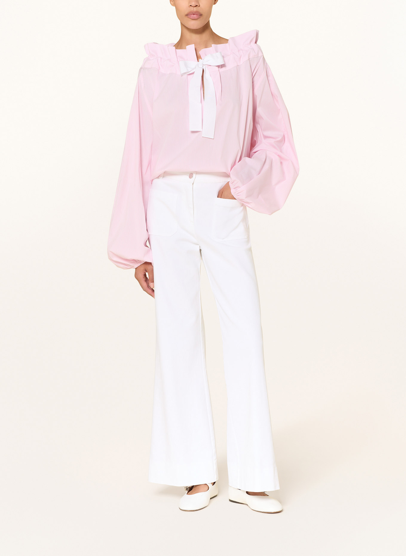 SEM PER LEI Blusenshirt: WEISS / ROSA