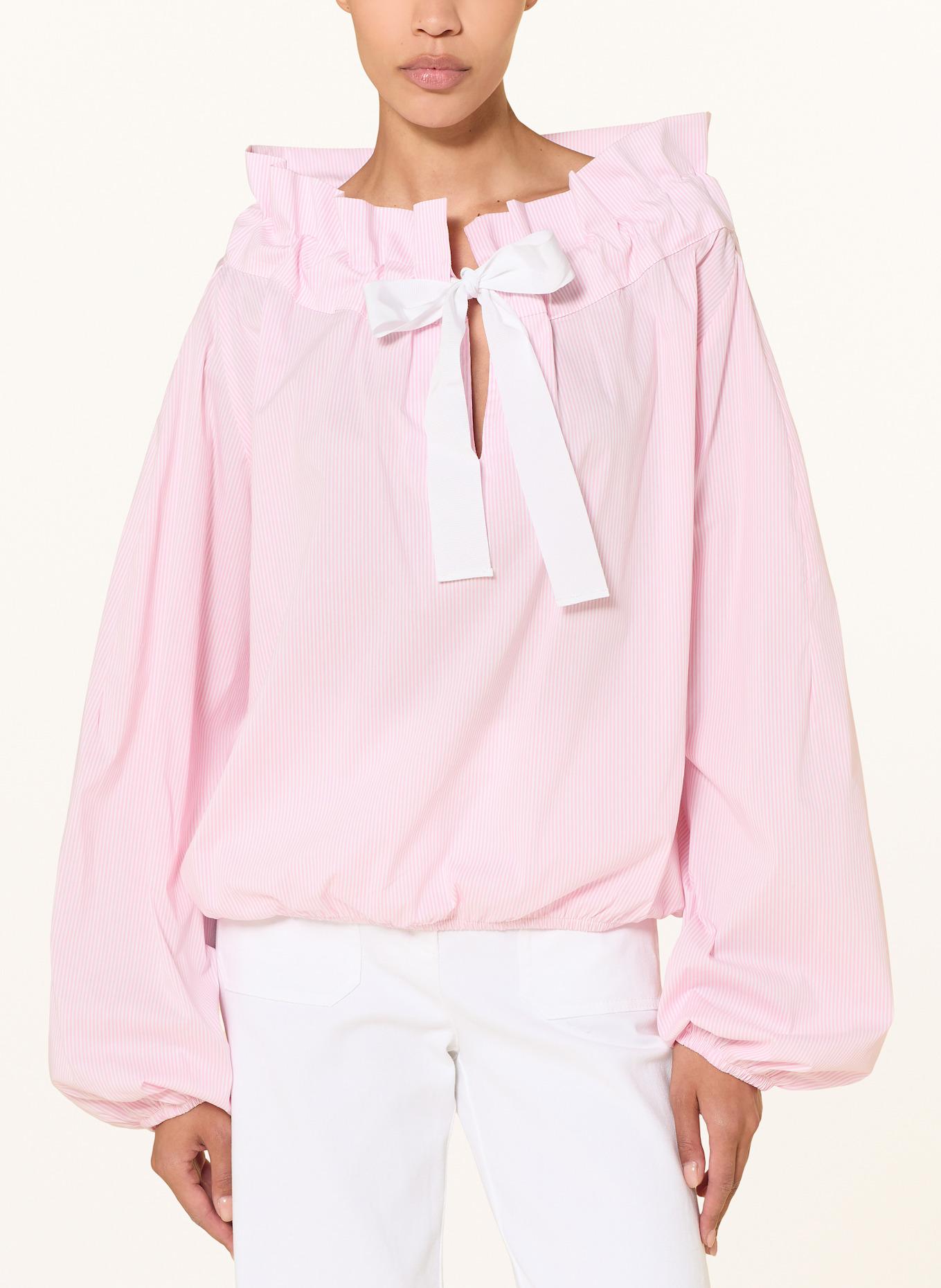 SEM PER LEI Blusenshirt: WEISS / ROSA