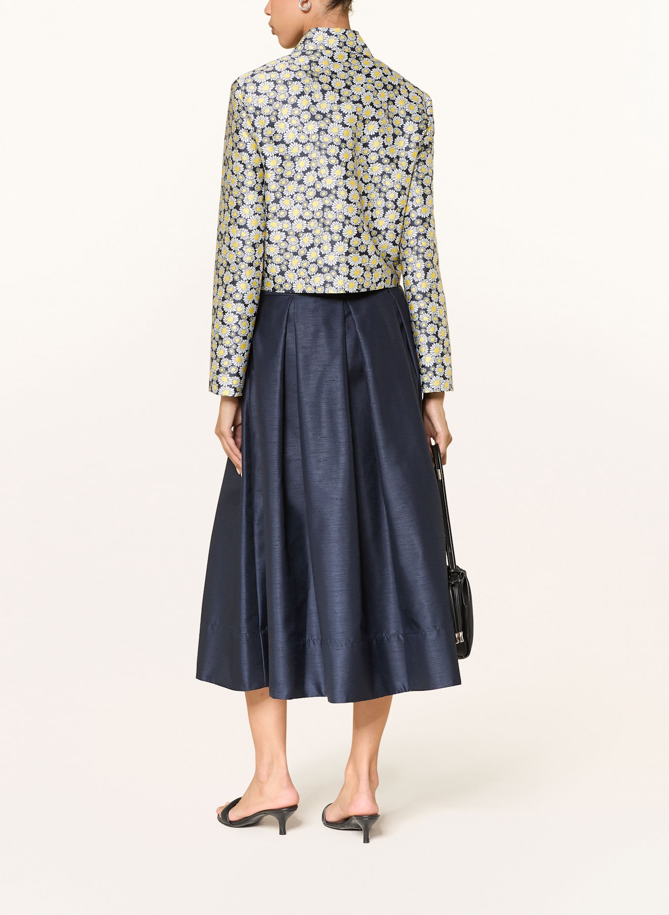 SEM PER LEI veste carrée: BLANC / NOIR / JAUNE