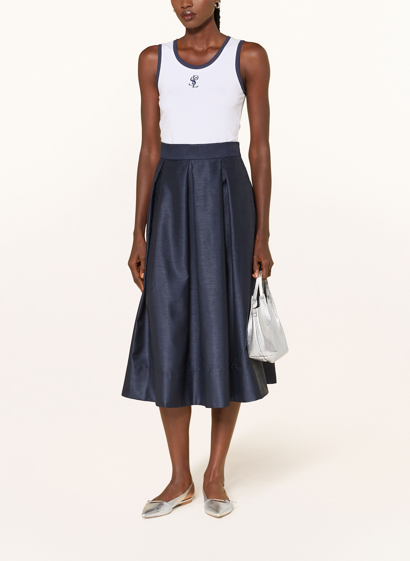 SEM PER LEI Top: WEISS / DUNKELBLAU