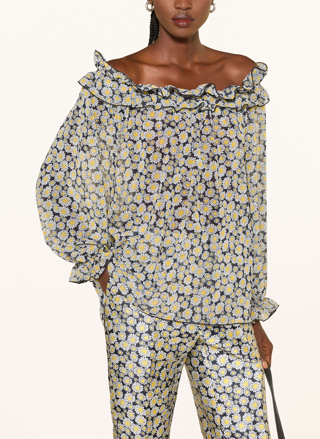 SEM PER LEI Bluzka z odkrytymi ramionami: BIAŁY / CZARNY / ŻÓŁTY