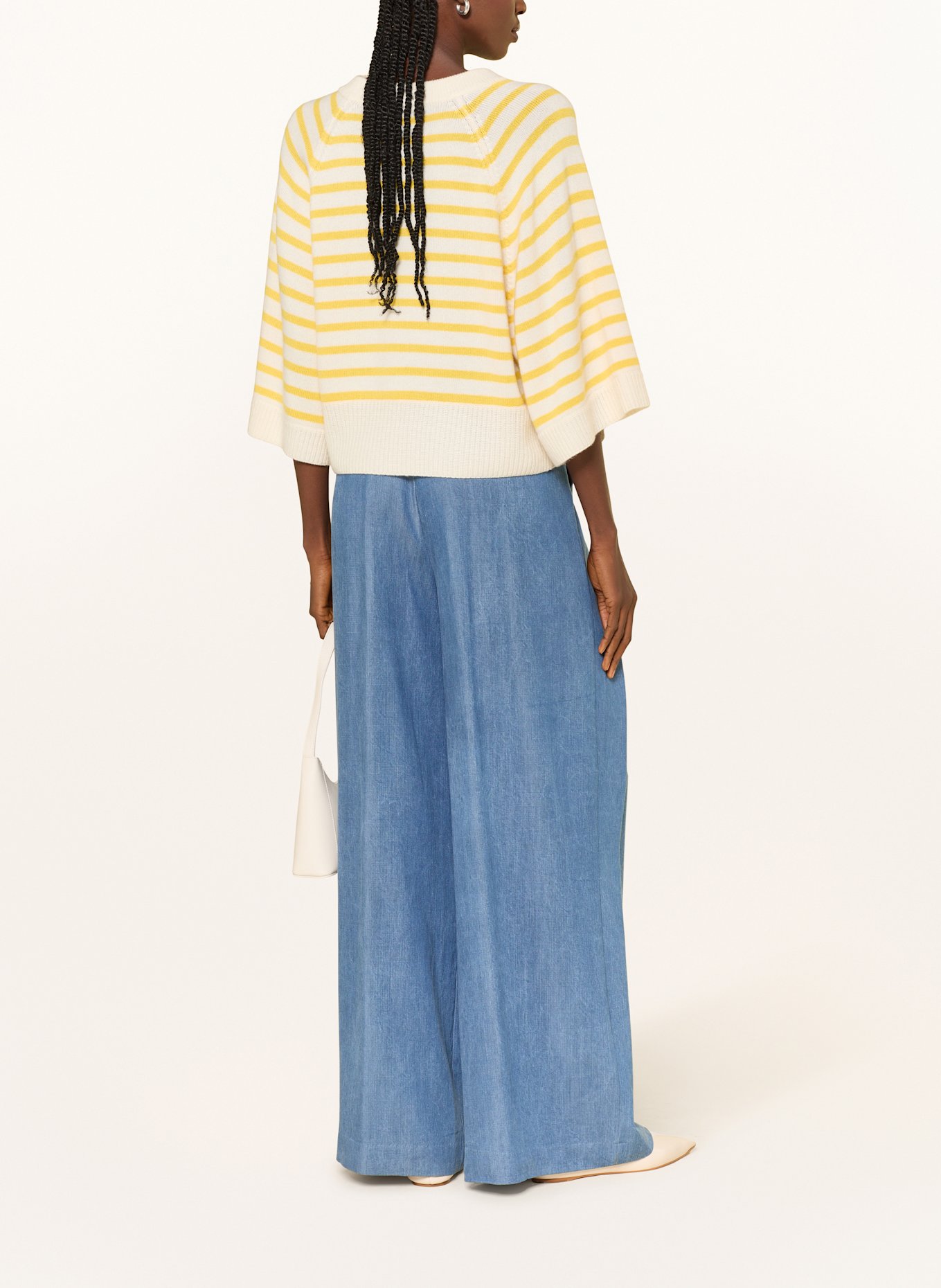 SEM PER LEI Pullover mit Cashmere und 3/4-Arm: HELLGELB / GELB