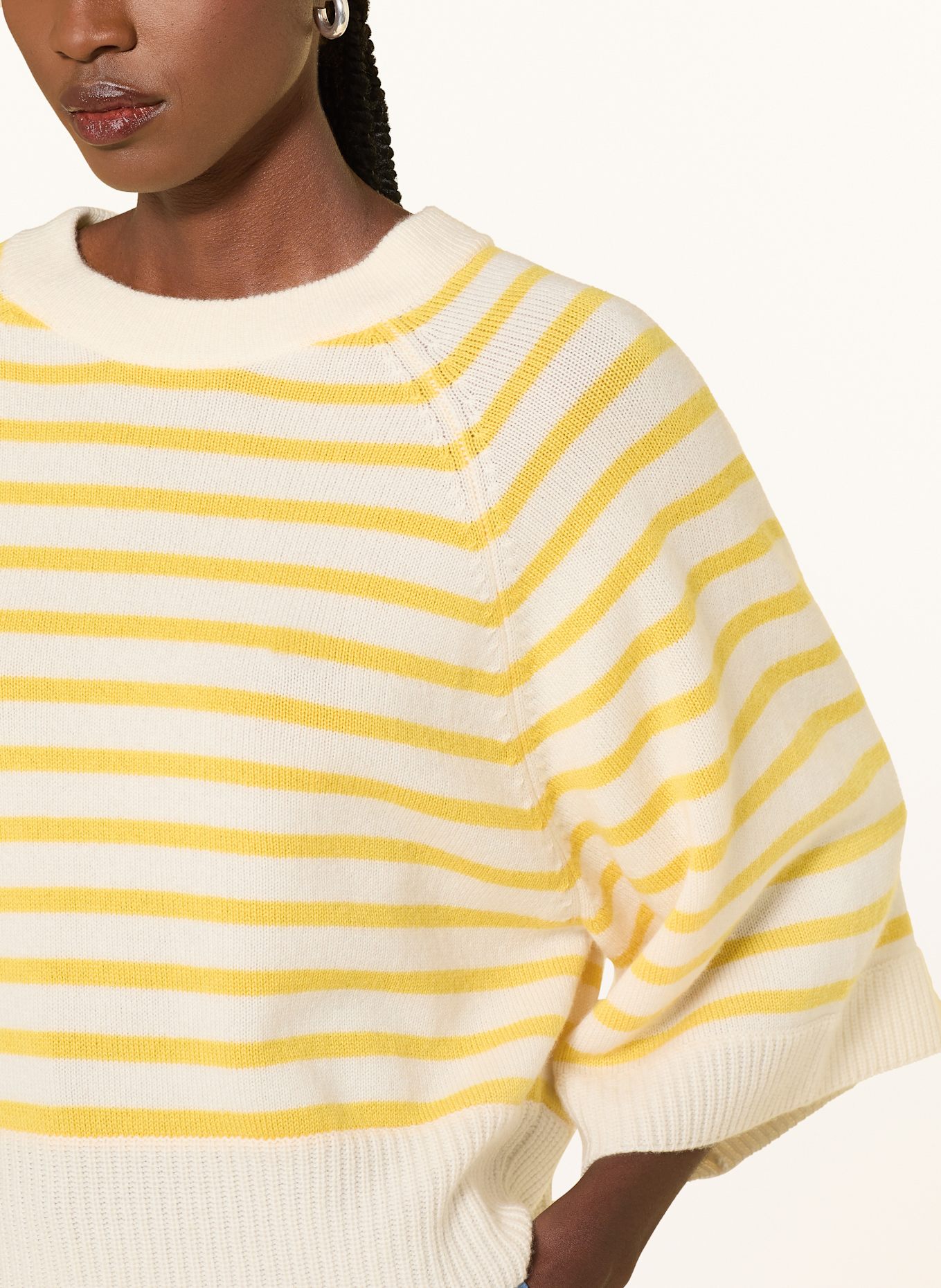 SEM PER LEI Pullover mit Cashmere und 3/4-Arm: HELLGELB / GELB