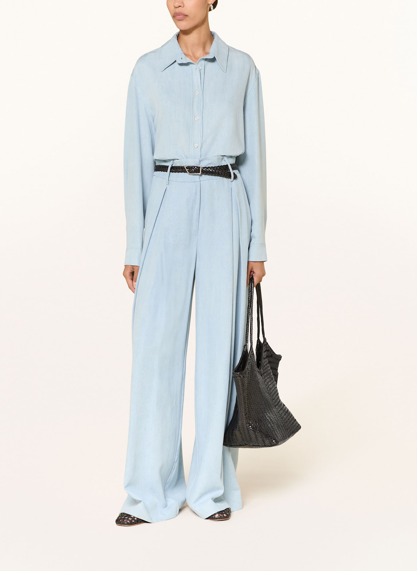 SEM PER LEI Wide Leg Jeans: 184 light denim hellblau denim