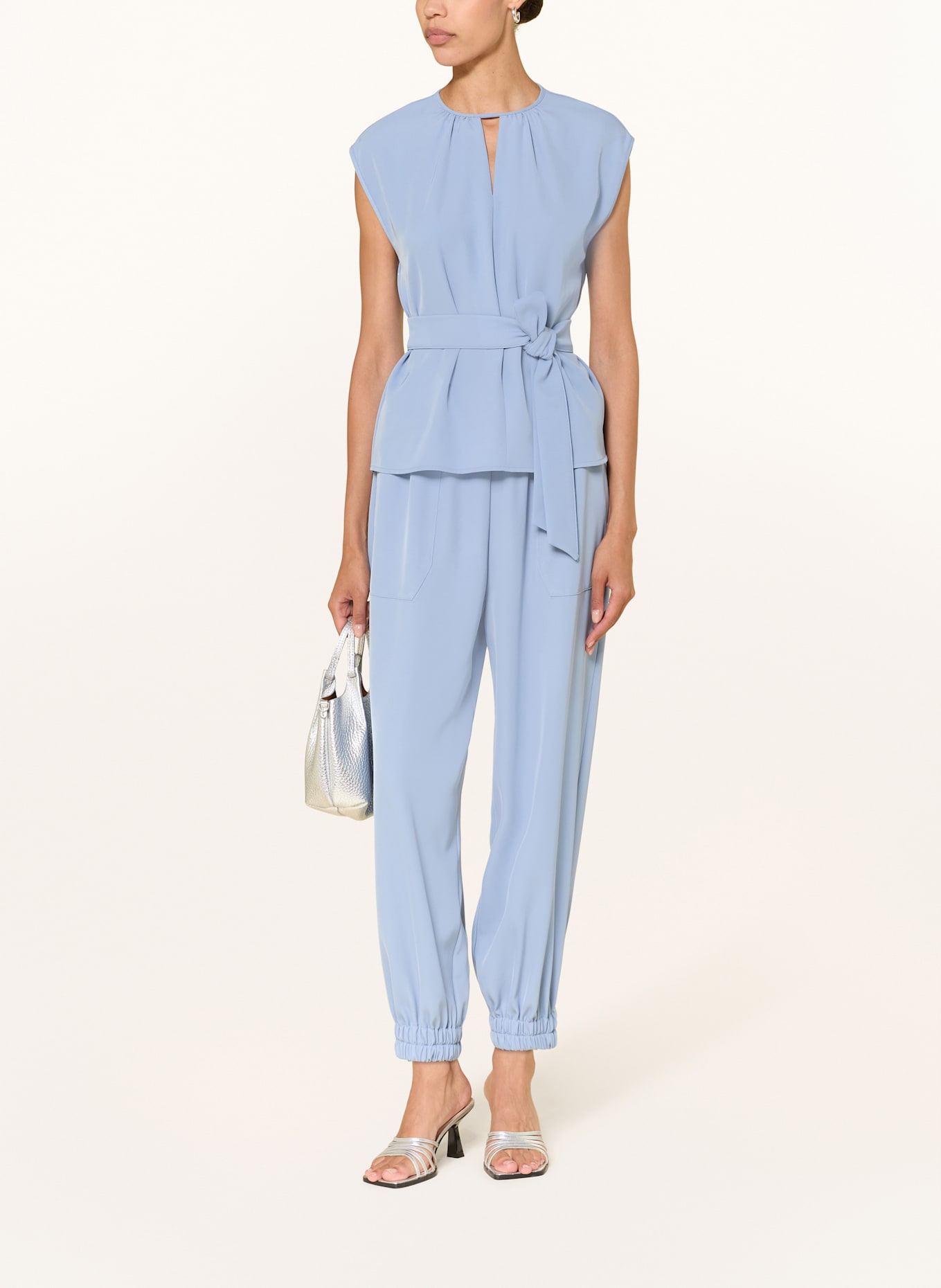 SEM PER LEI Bluzka bez rękawów z falbankami: JASNONIEBIESKI