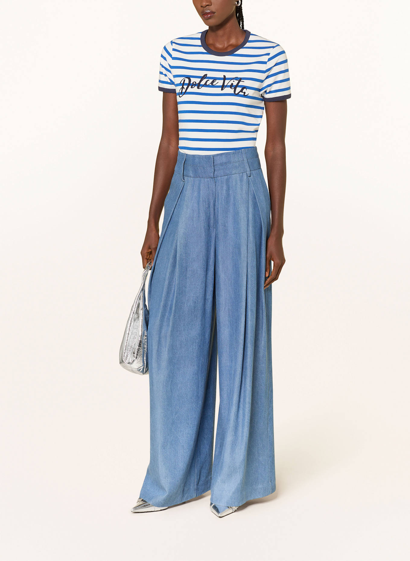 SEM PER LEI Tričko: BÍLÁ / MODRÁ