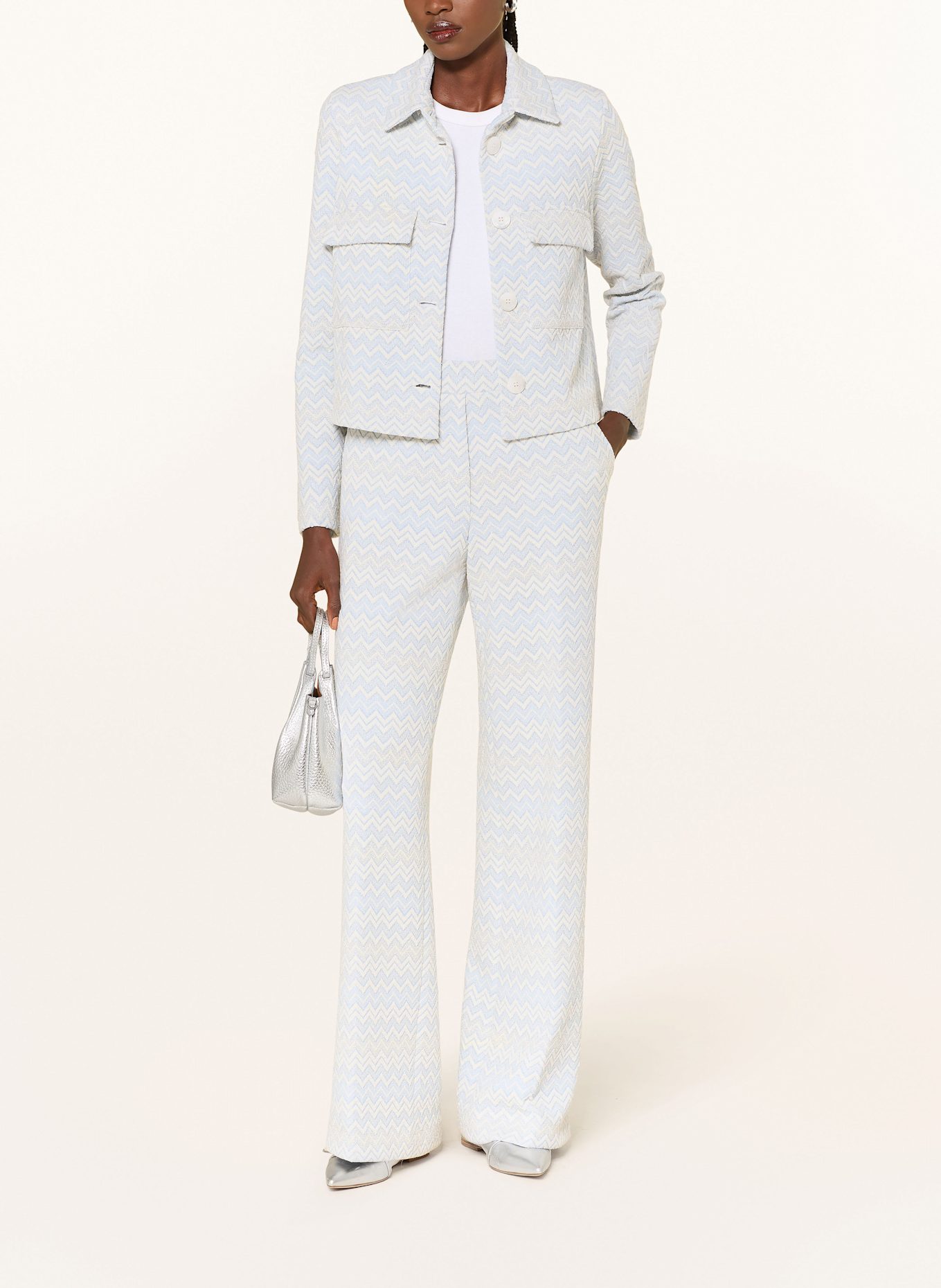 SEM PER LEI Marlene kalhoty s třpytivou přízí: BÍLÁ / TMAVĚ MODRÁ / STŘÍBRNÁ