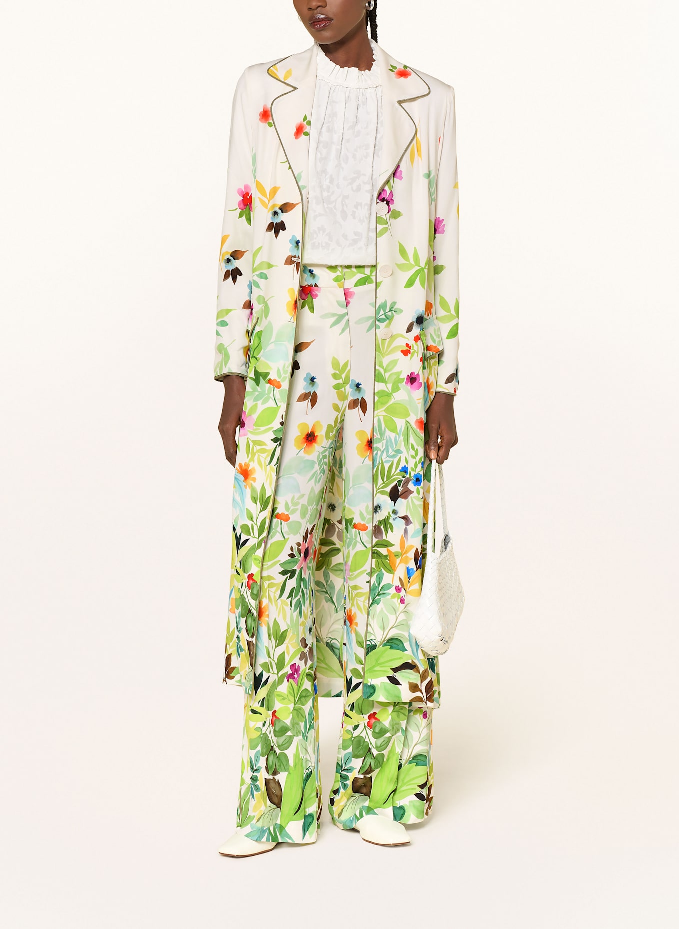 SEM PER LEI Sukienka: ECRU / JASNOZIELONY / ZIELONY