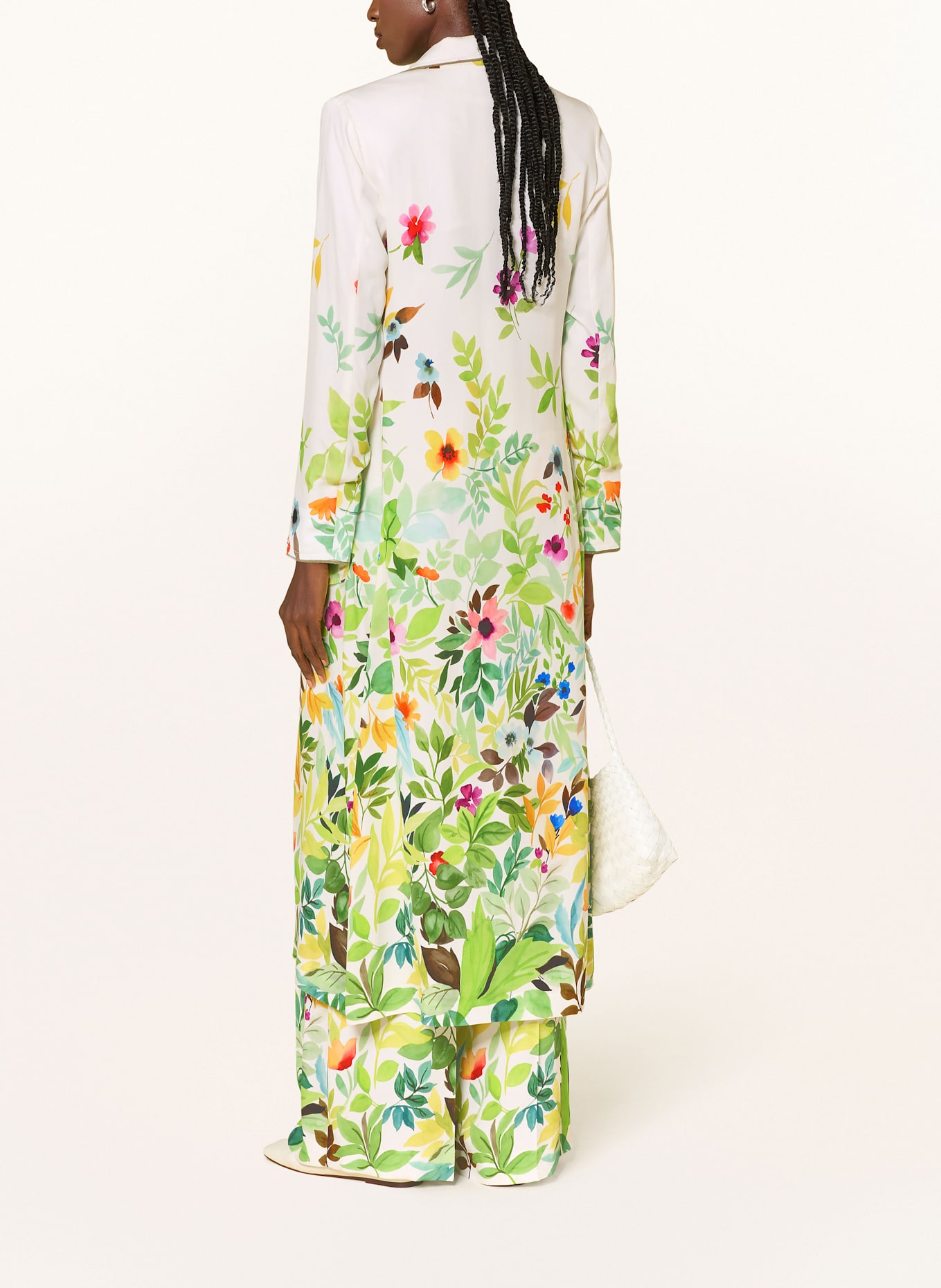 SEM PER LEI Sukienka: ECRU / JASNOZIELONY / ZIELONY