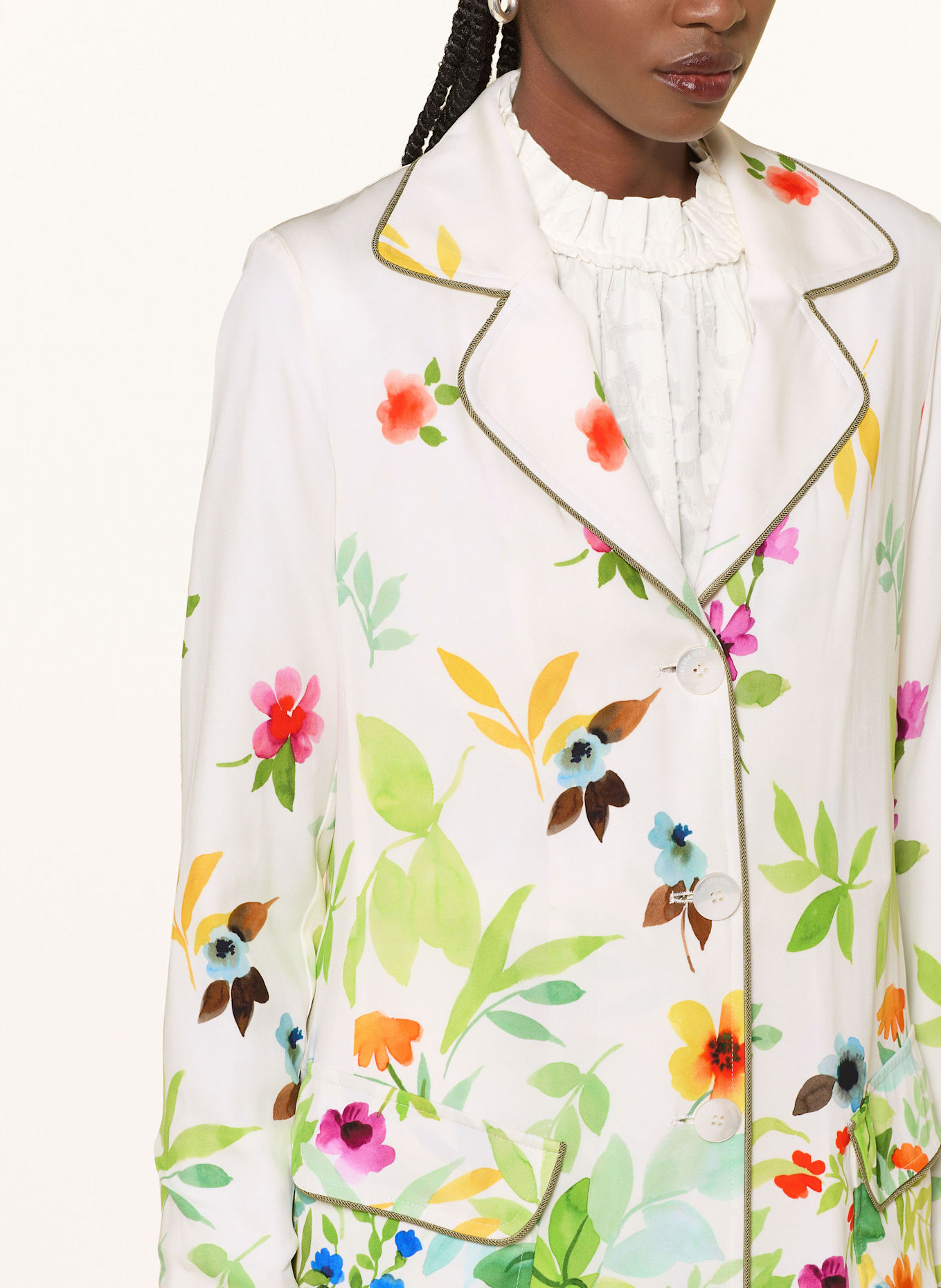 SEM PER LEI Sukienka: ECRU / JASNOZIELONY / ZIELONY