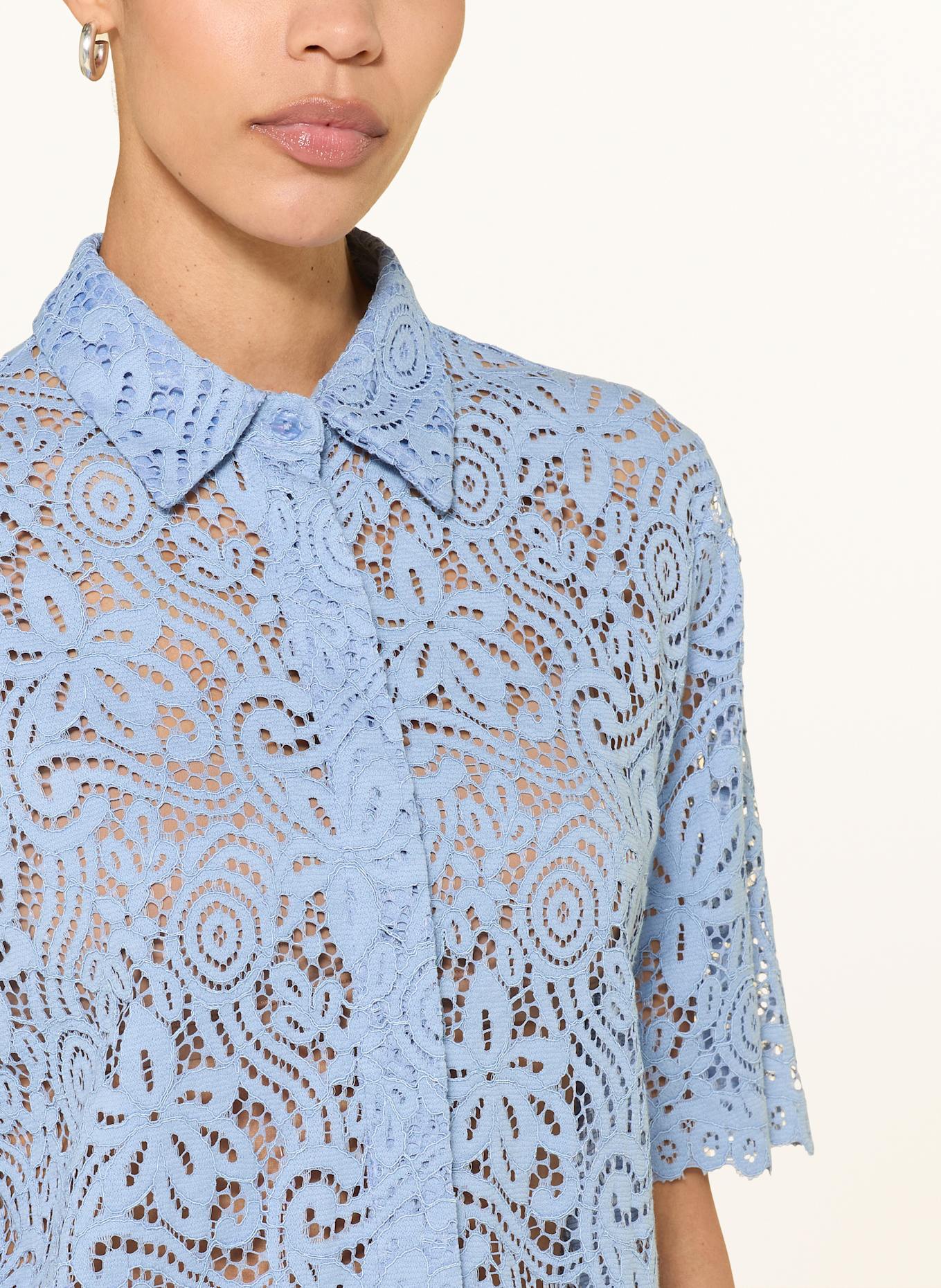 SEM PER LEI Shirt blouse in broderie anglaise: LIGHT BLUE
