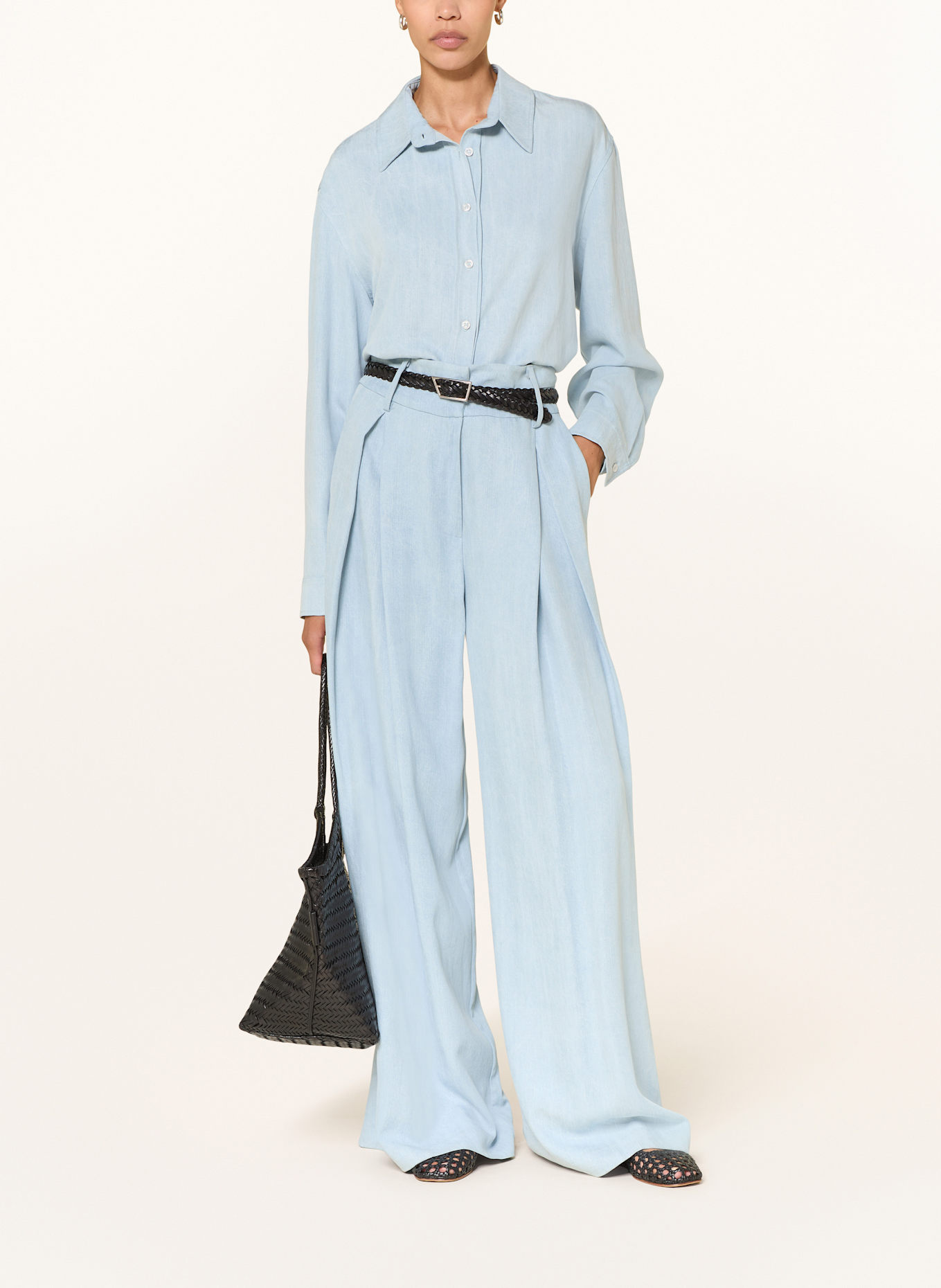 SEM PER LEI Jeansbluse: HELLBLAU