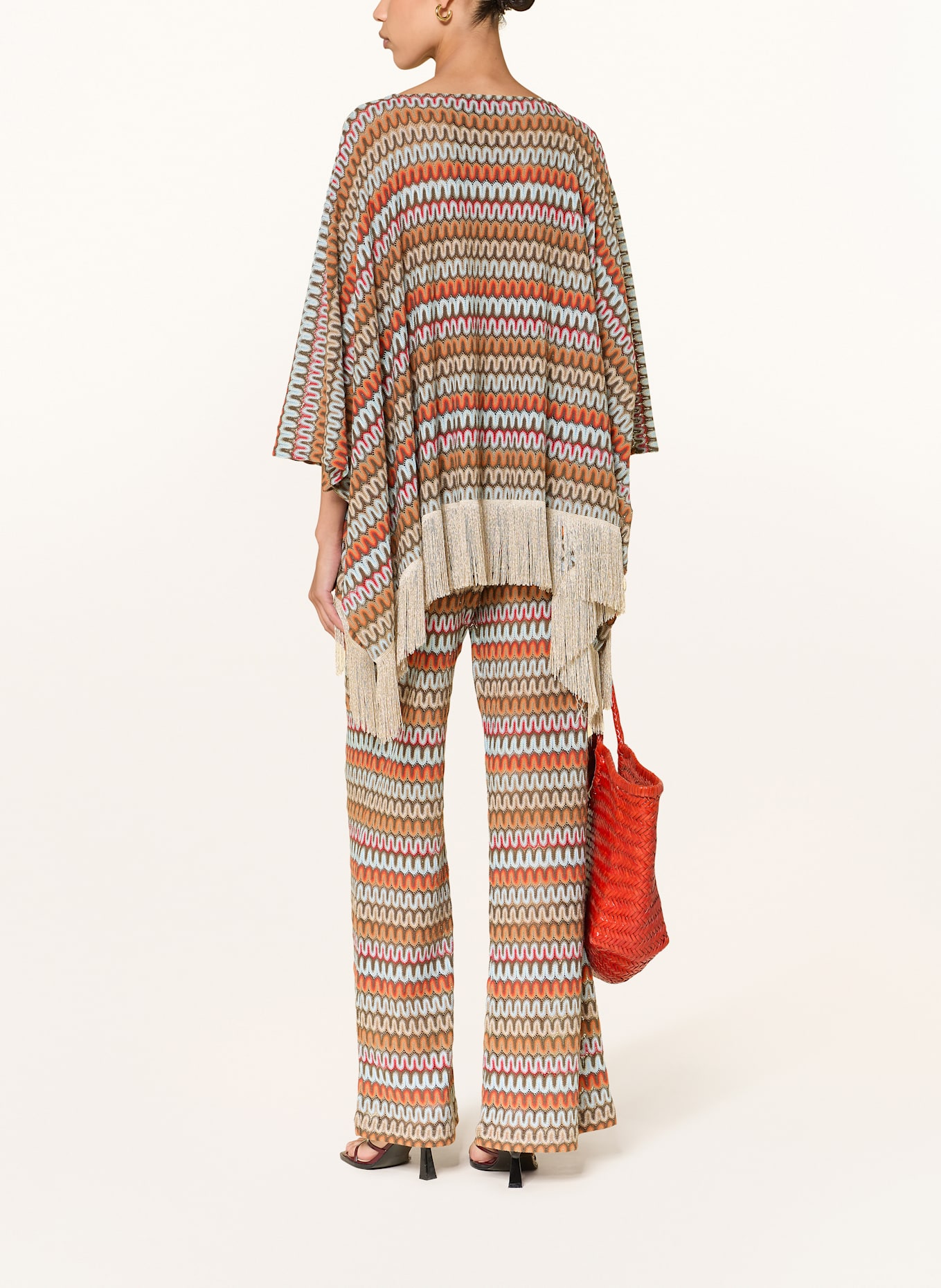 SEM PER LEI Pončo: TMAVĚ MODRÁ / ORANŽOVÁ / ČERNOŠEDÁ