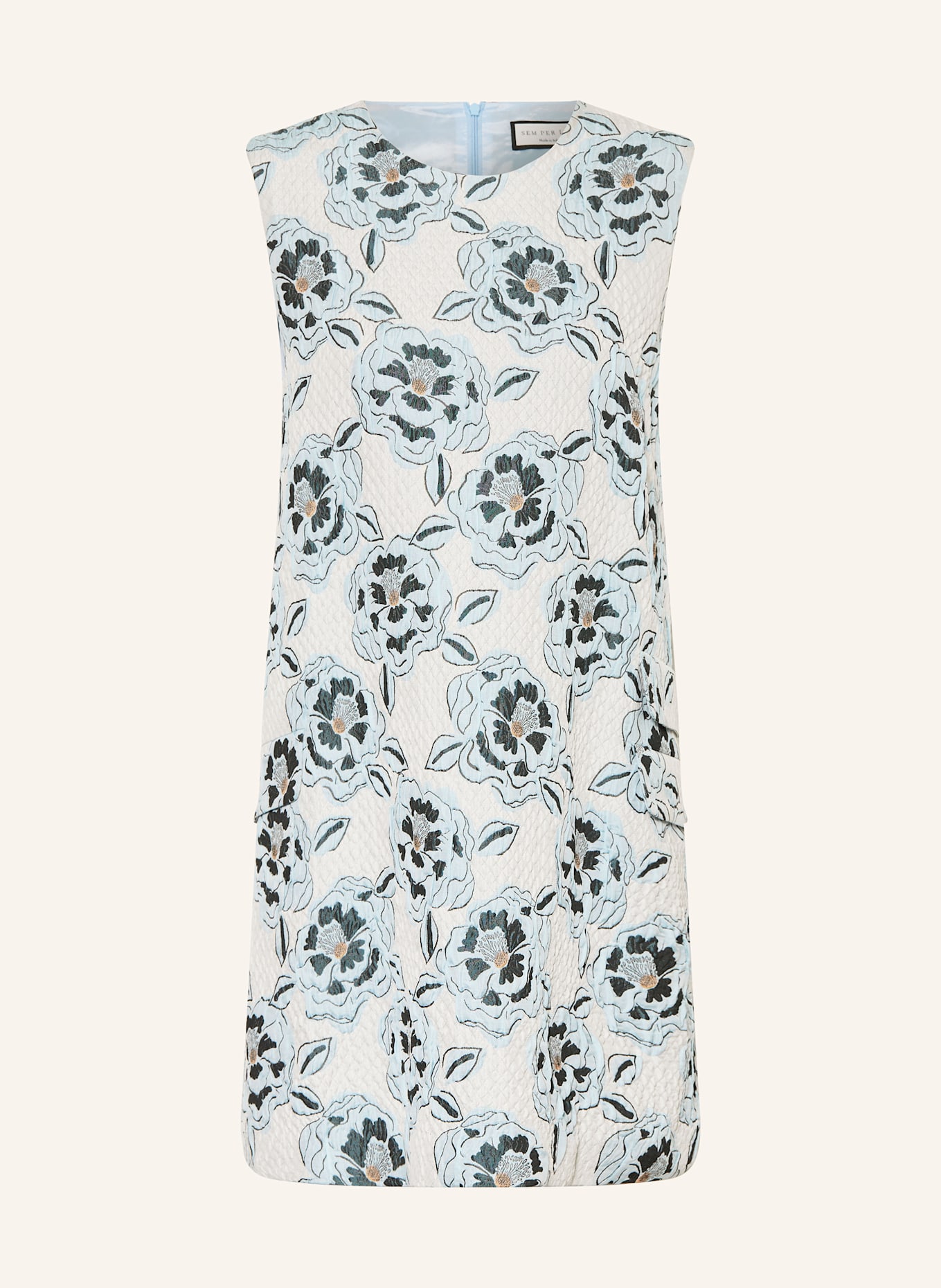 SEM PER LEI Jacquard dress: LIGHT BLUE / LIGHT GRAY / DARK BLUE