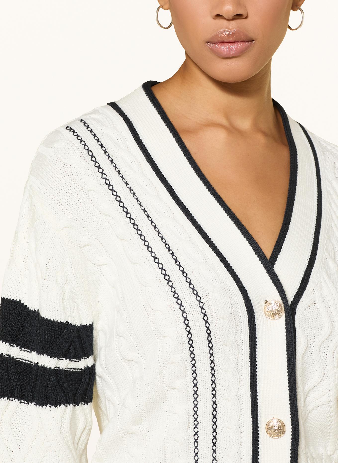 GANT Oversized pletený kardigan: REŽNÁ / ČERNÁ