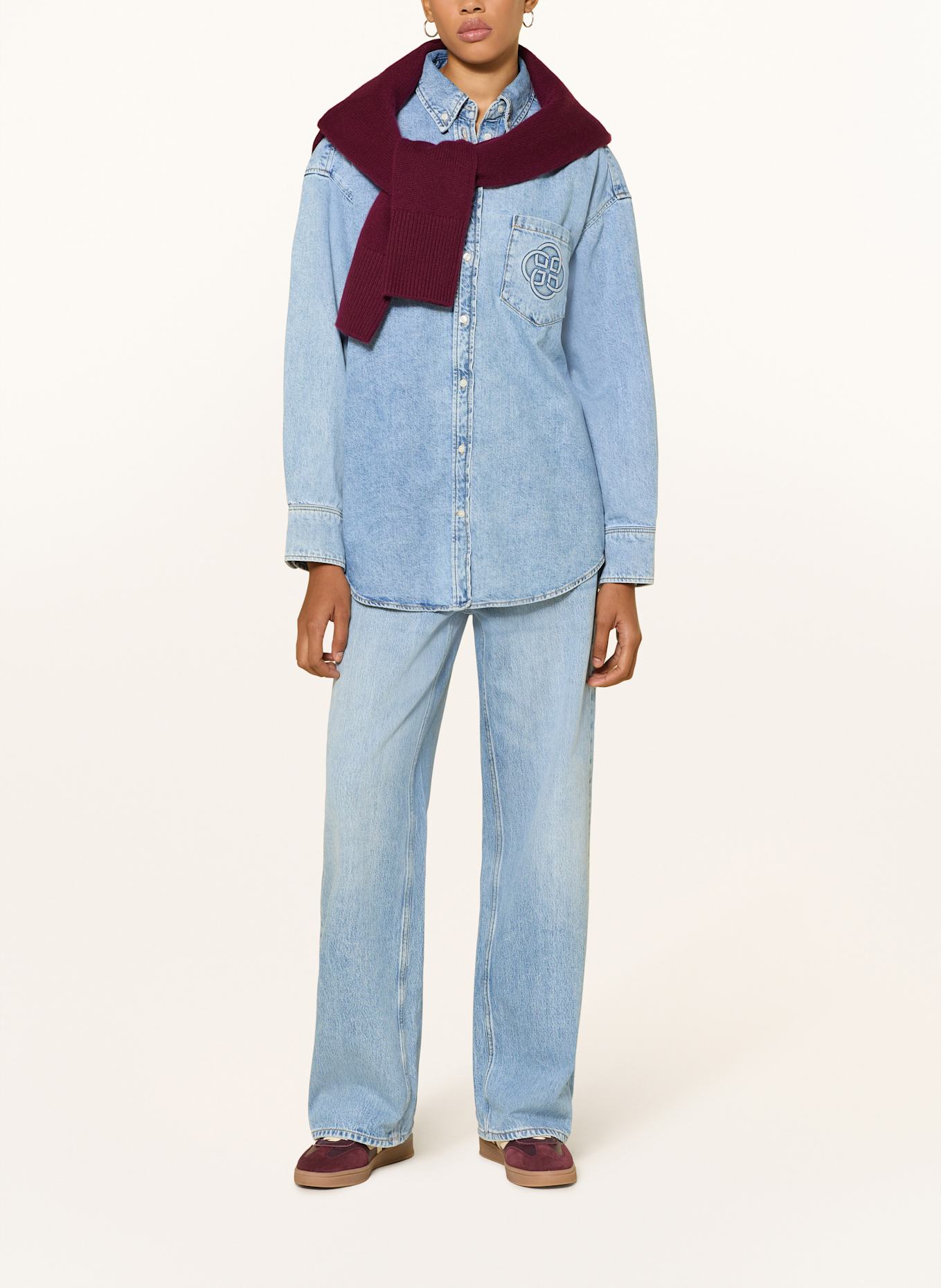 GANT Wide leg jeans: 982 SEMI LIGHT BLUE BROK