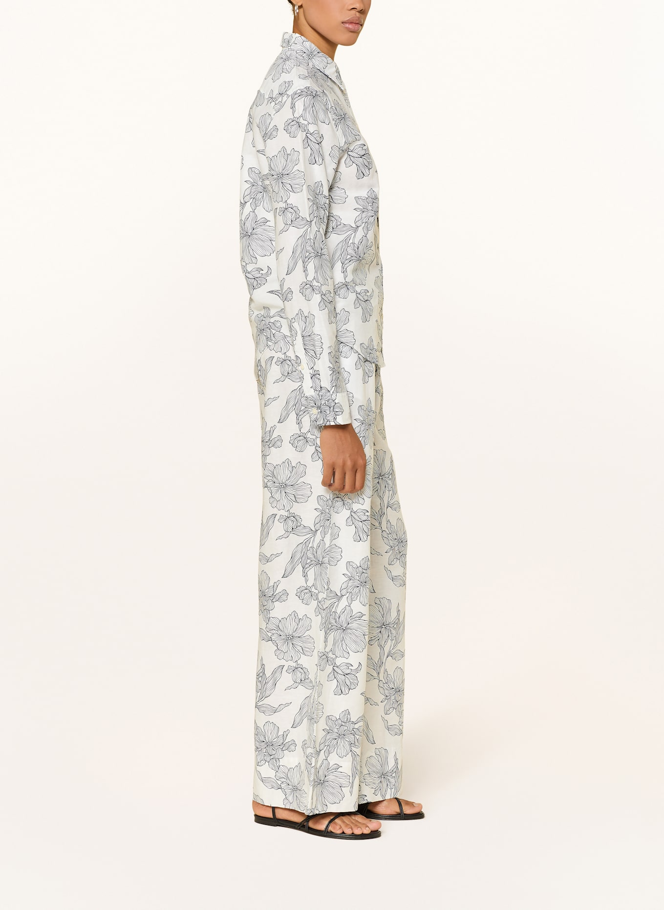 GANT Leinenhose: WEISS / SCHWARZ