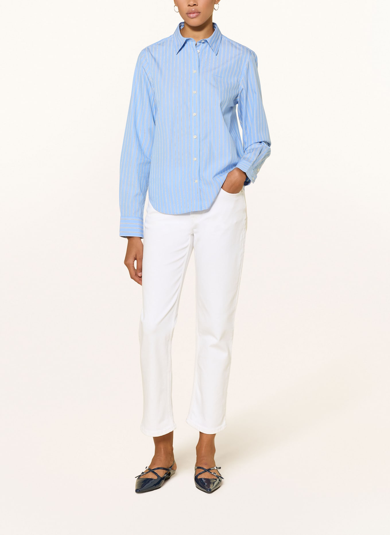 GANT Hemdbluse: HELLBLAU / WEISS / SCHWARZ