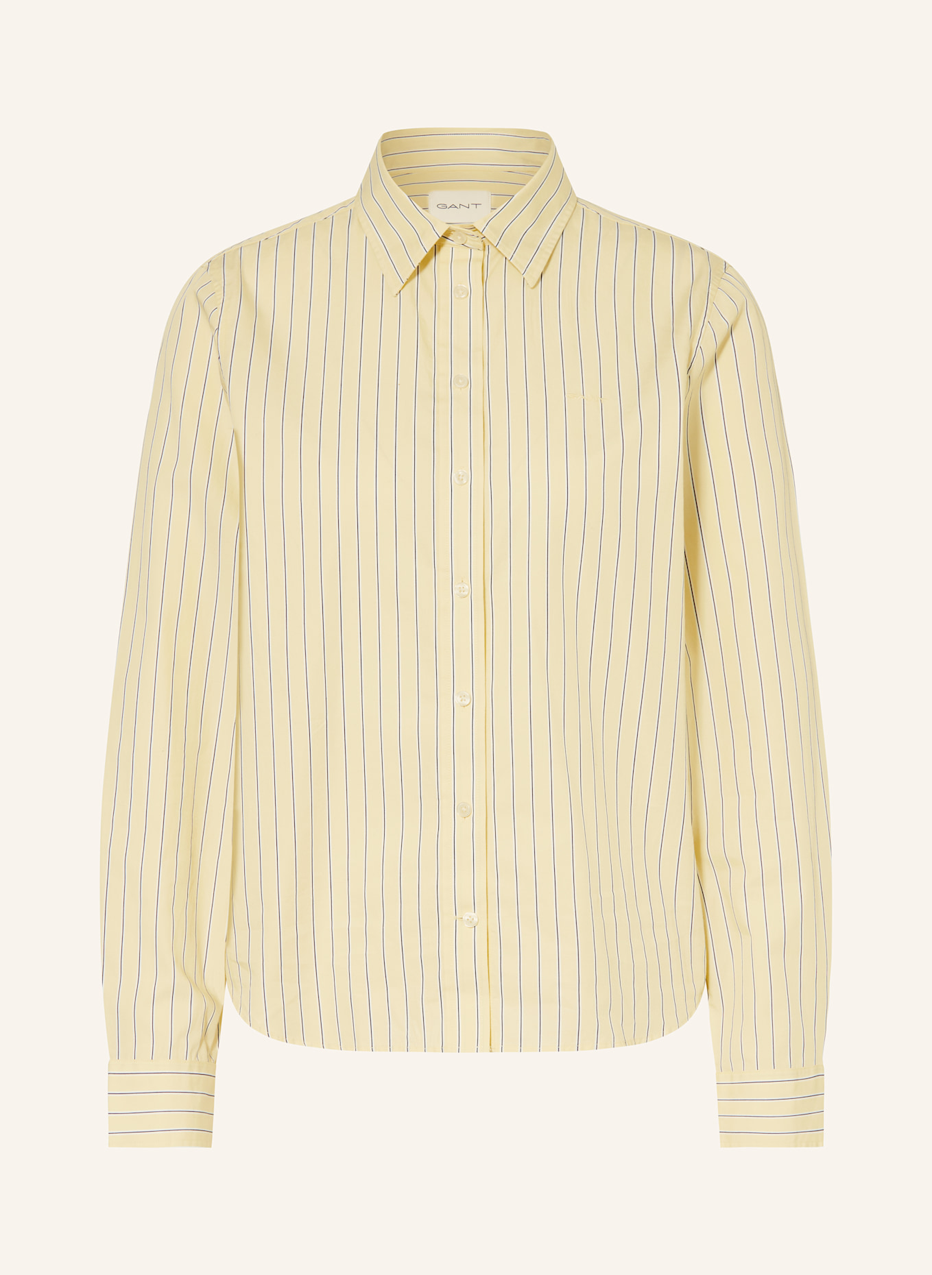 GANT Hemdbluse: HELLGELB / DUNKELBLAU