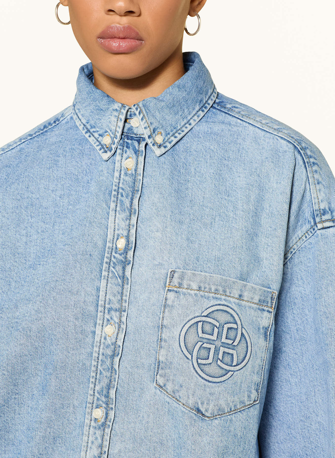 GANT džínová košile: TMAVĚ MODRÁ