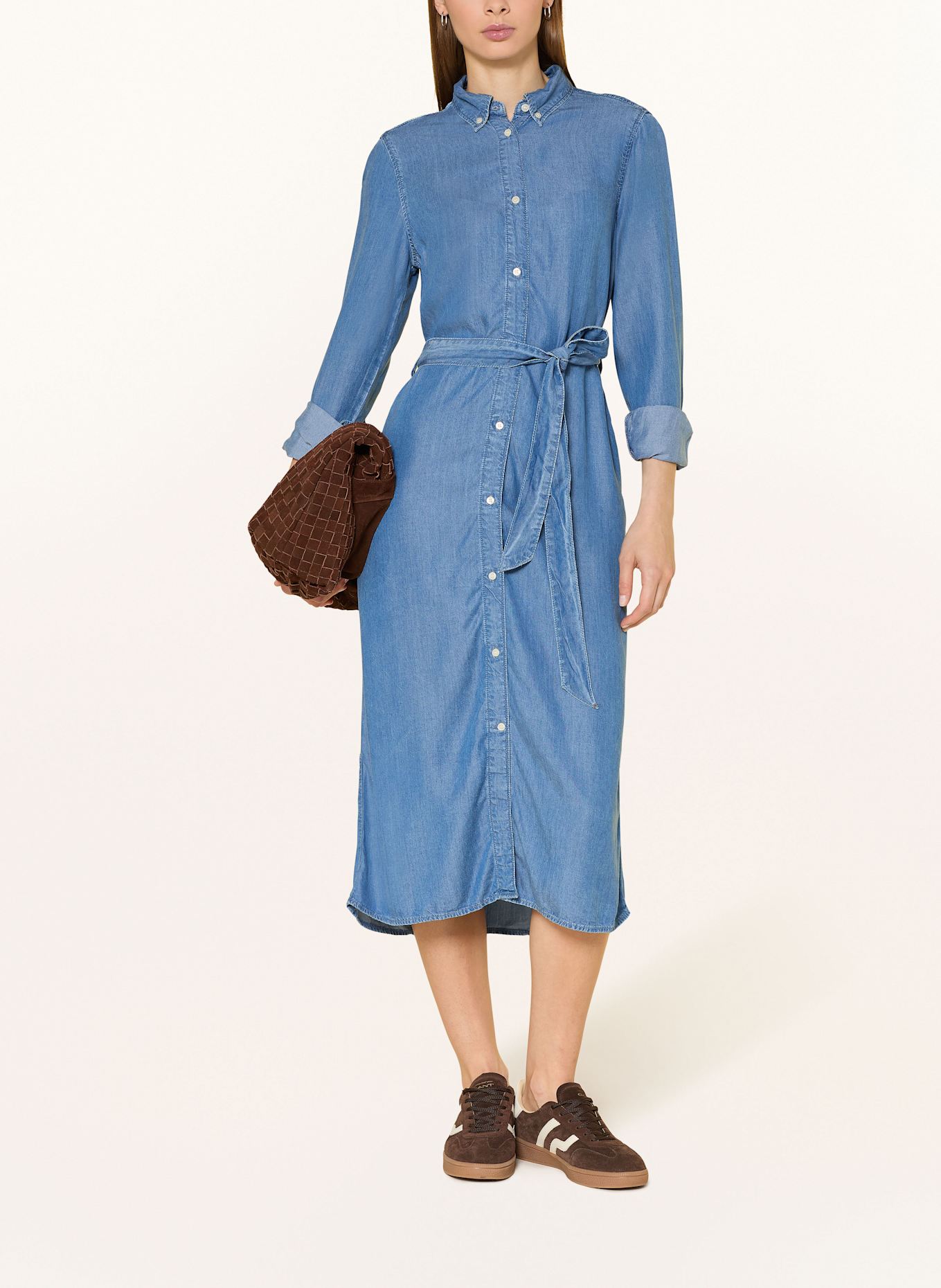 GANT Hemdblusenkleid in Jeansoptik: BLAU