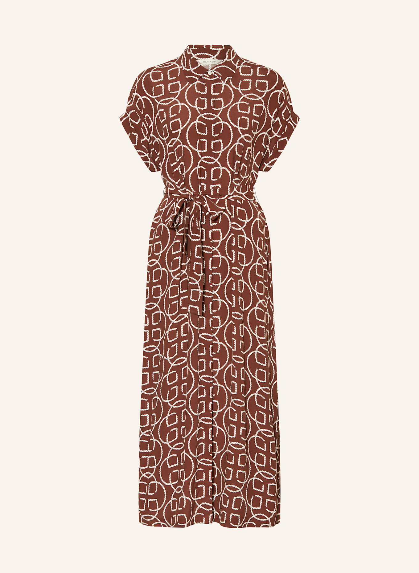 GANT Overhemdjurk: BRUIN / WIT