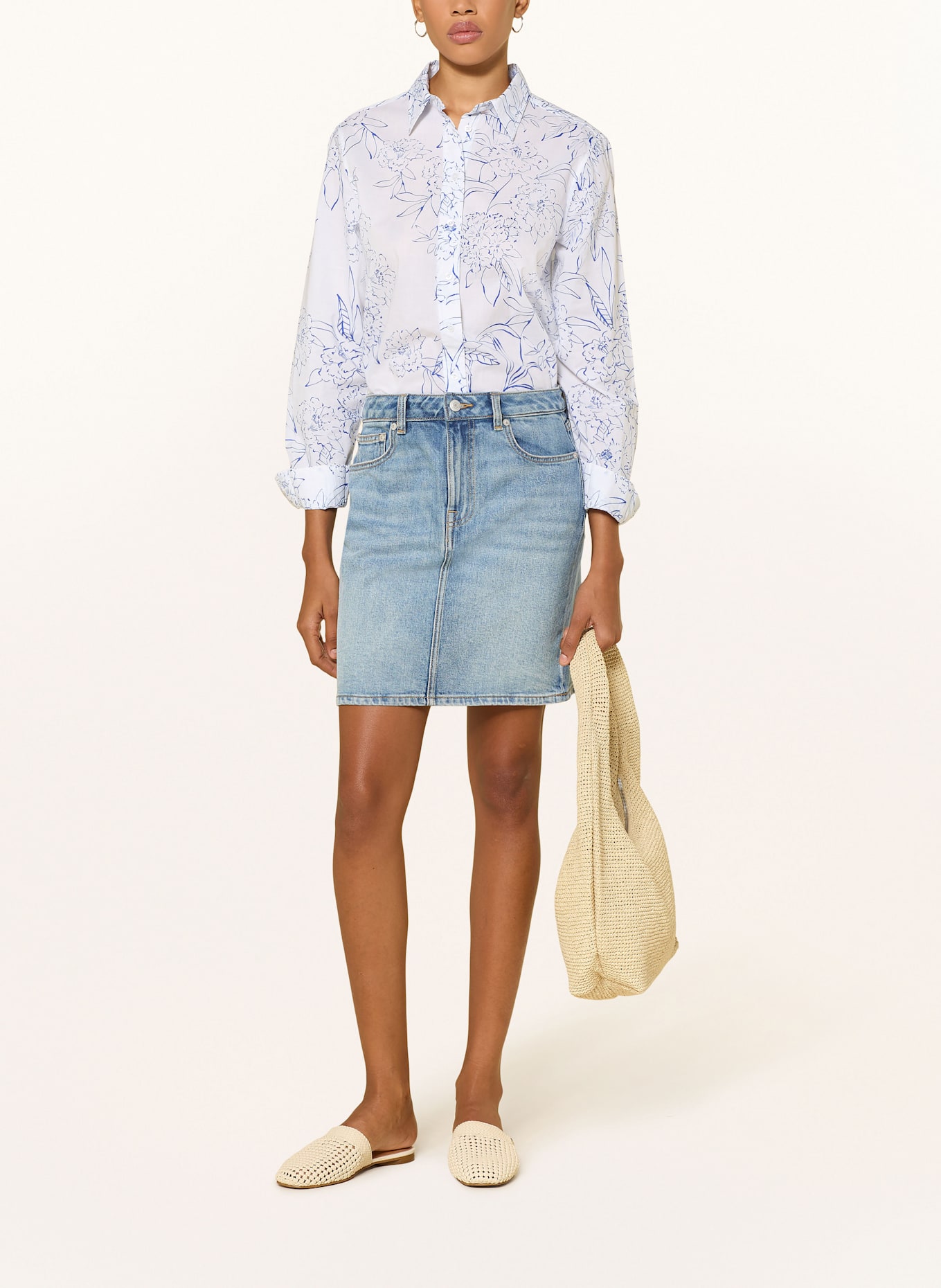 GANT Hemdbluse: WEISS / BLAU