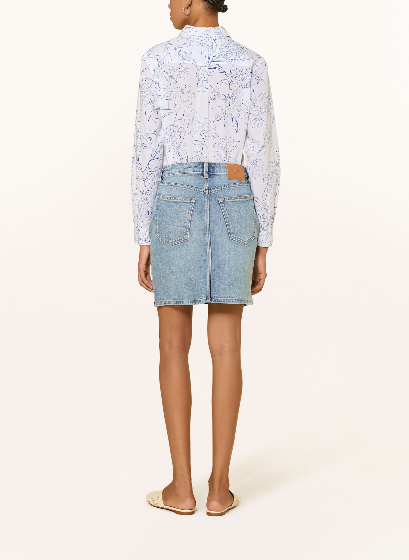 GANT Hemdbluse: WEISS / BLAU