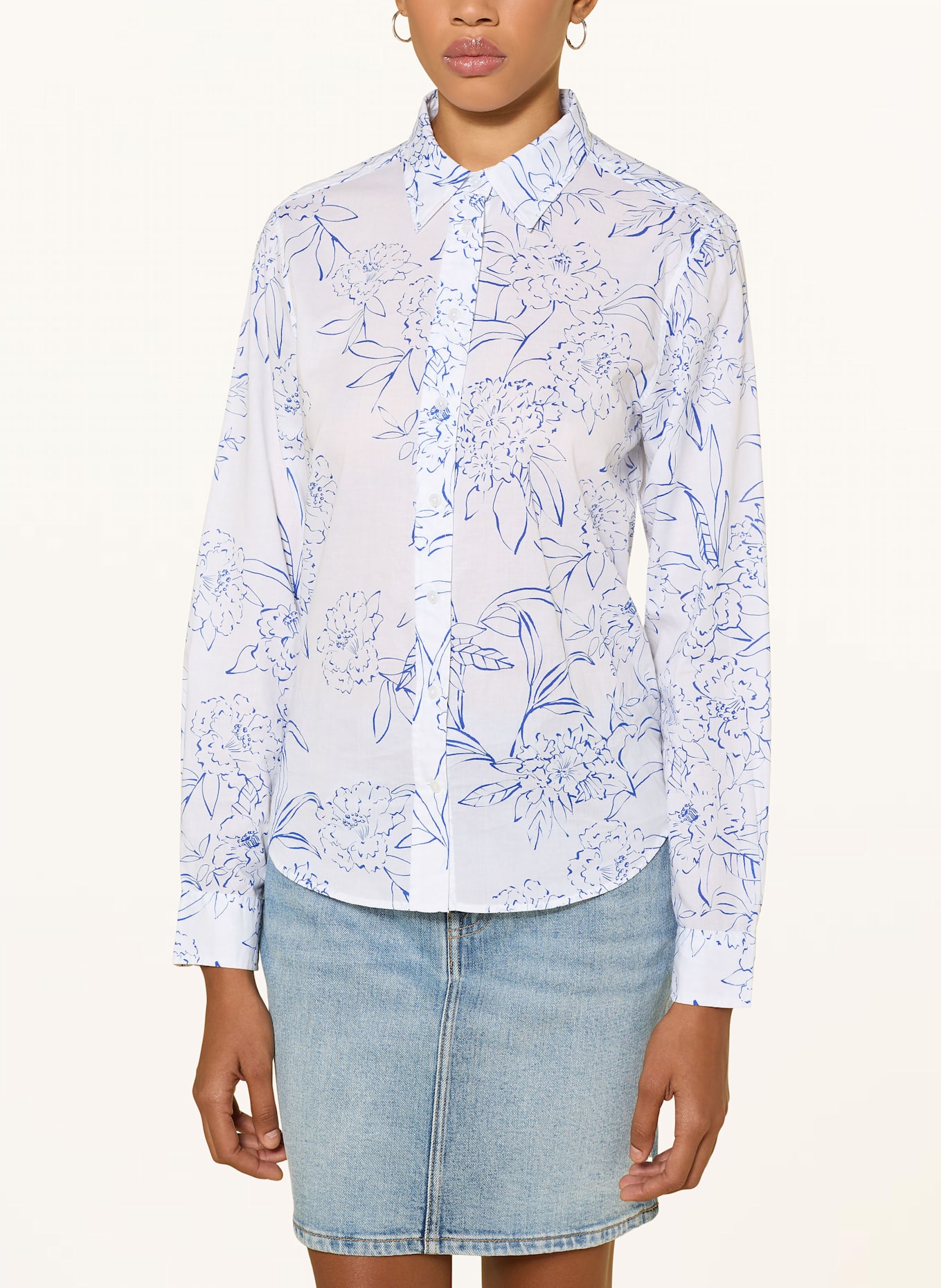 GANT Hemdbluse: WEISS / BLAU