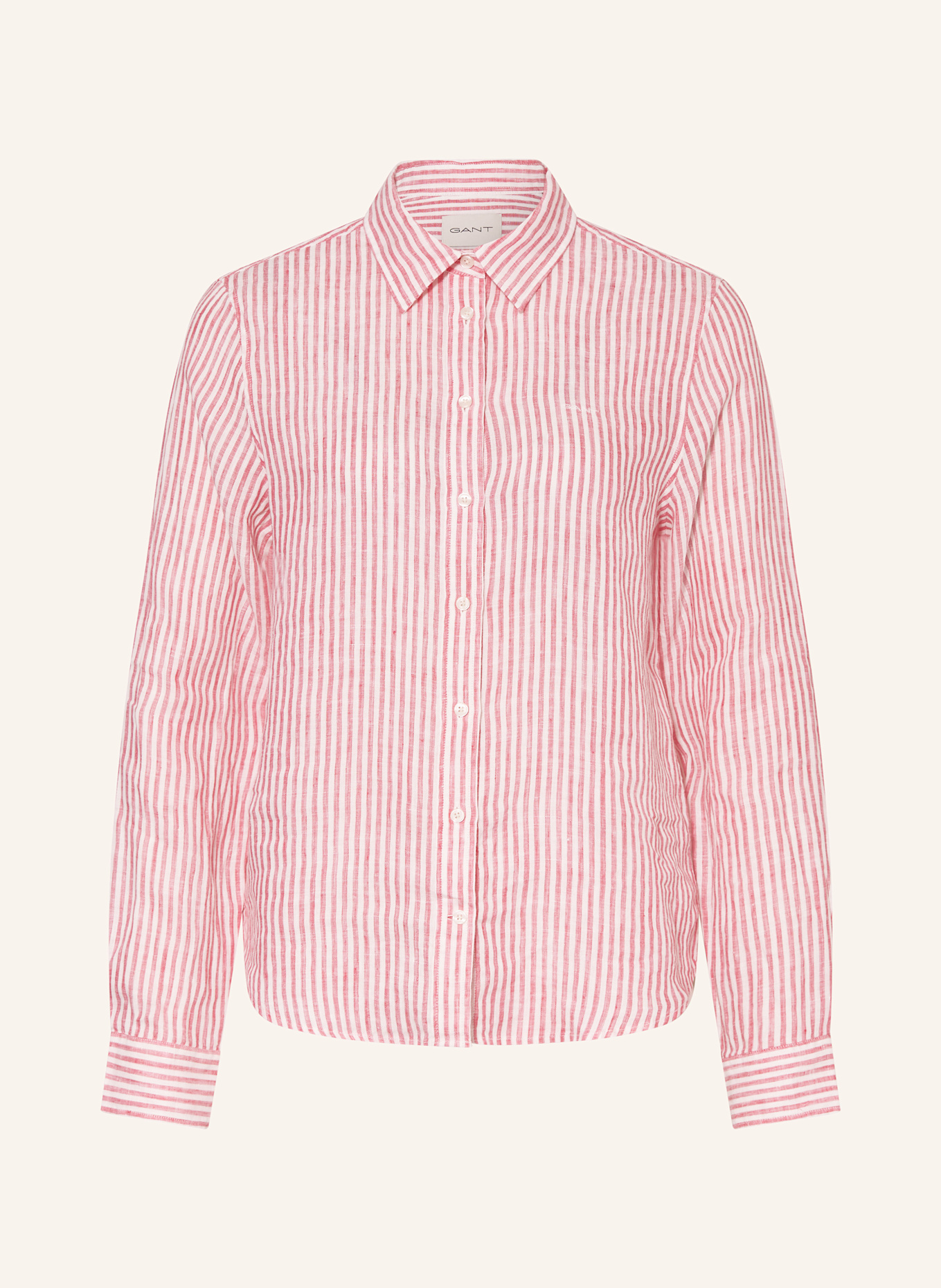 GANT Hemdbluse aus Leinen: PINK / WEISS