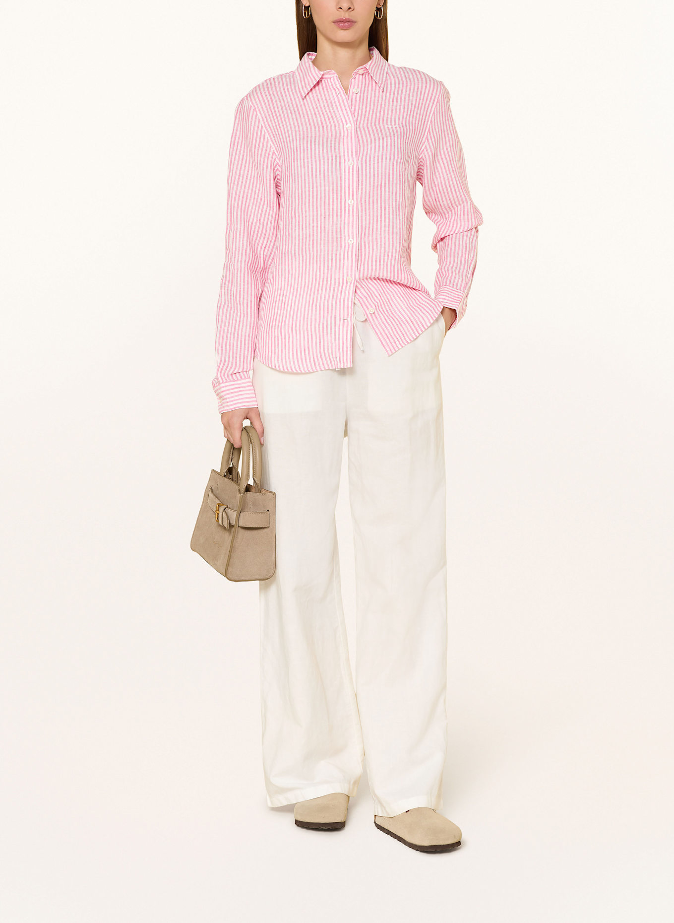 GANT Hemdbluse aus Leinen: PINK / WEISS