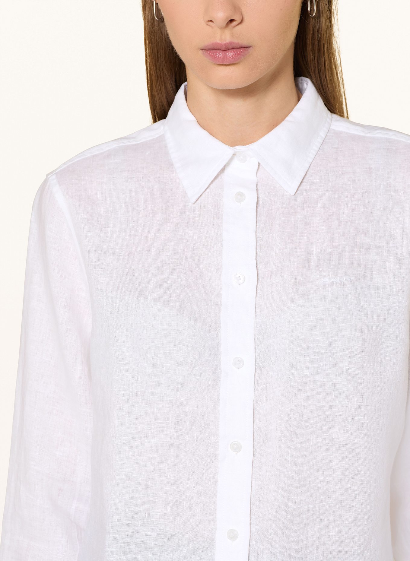 GANT Hemdbluse aus Leinen: WEISS