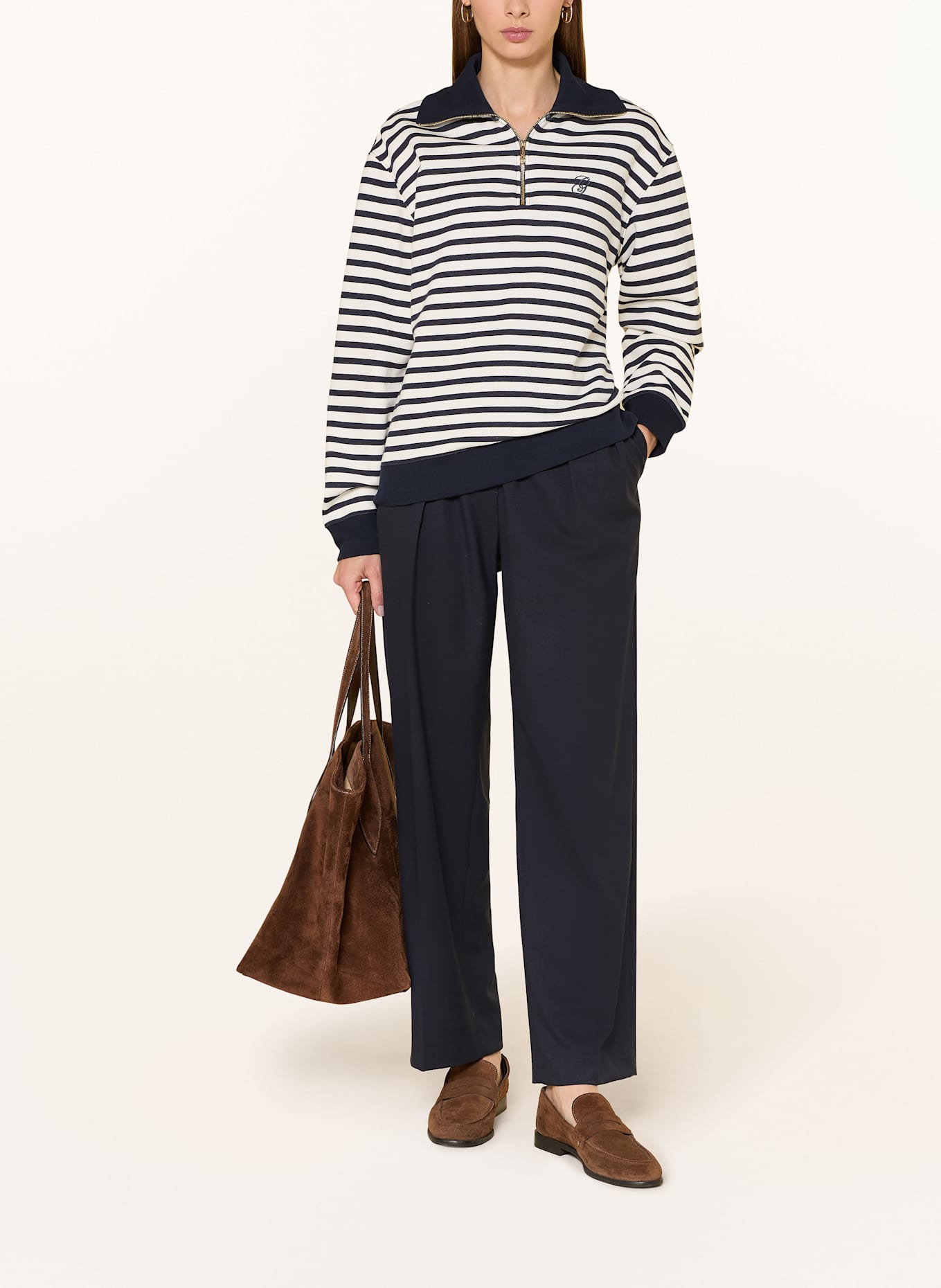 GANT Svetr troyer: TMAVĚ MODRÁ / BÍLÁ